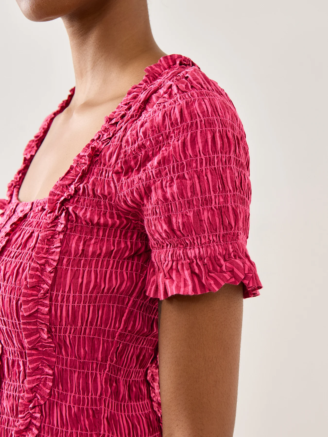 Raphaela Ruffle Midi Dress Berry Business - Image 3