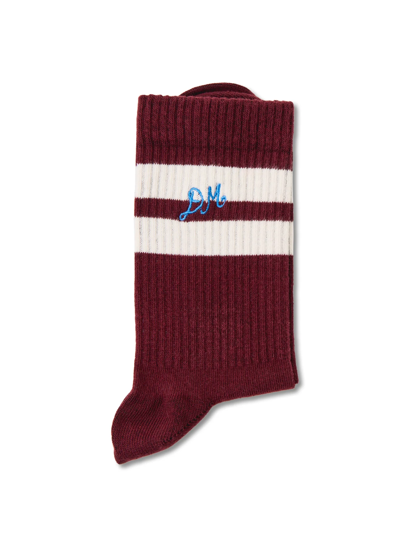 Sporty Stripe Calf Socks Burgundy