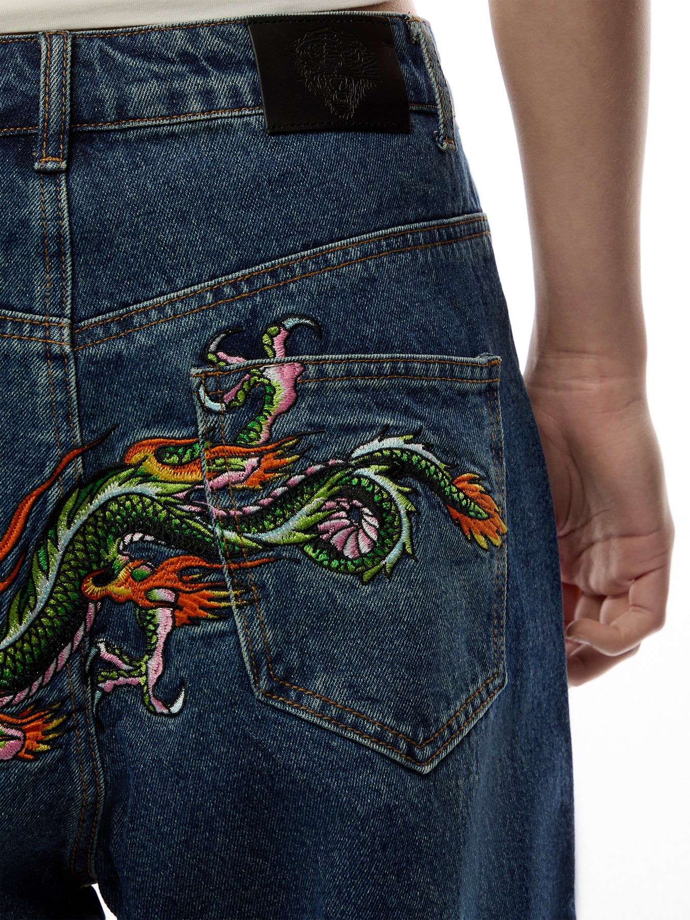 Dragon Crawl Relaxed Denim Shorts - Image 3