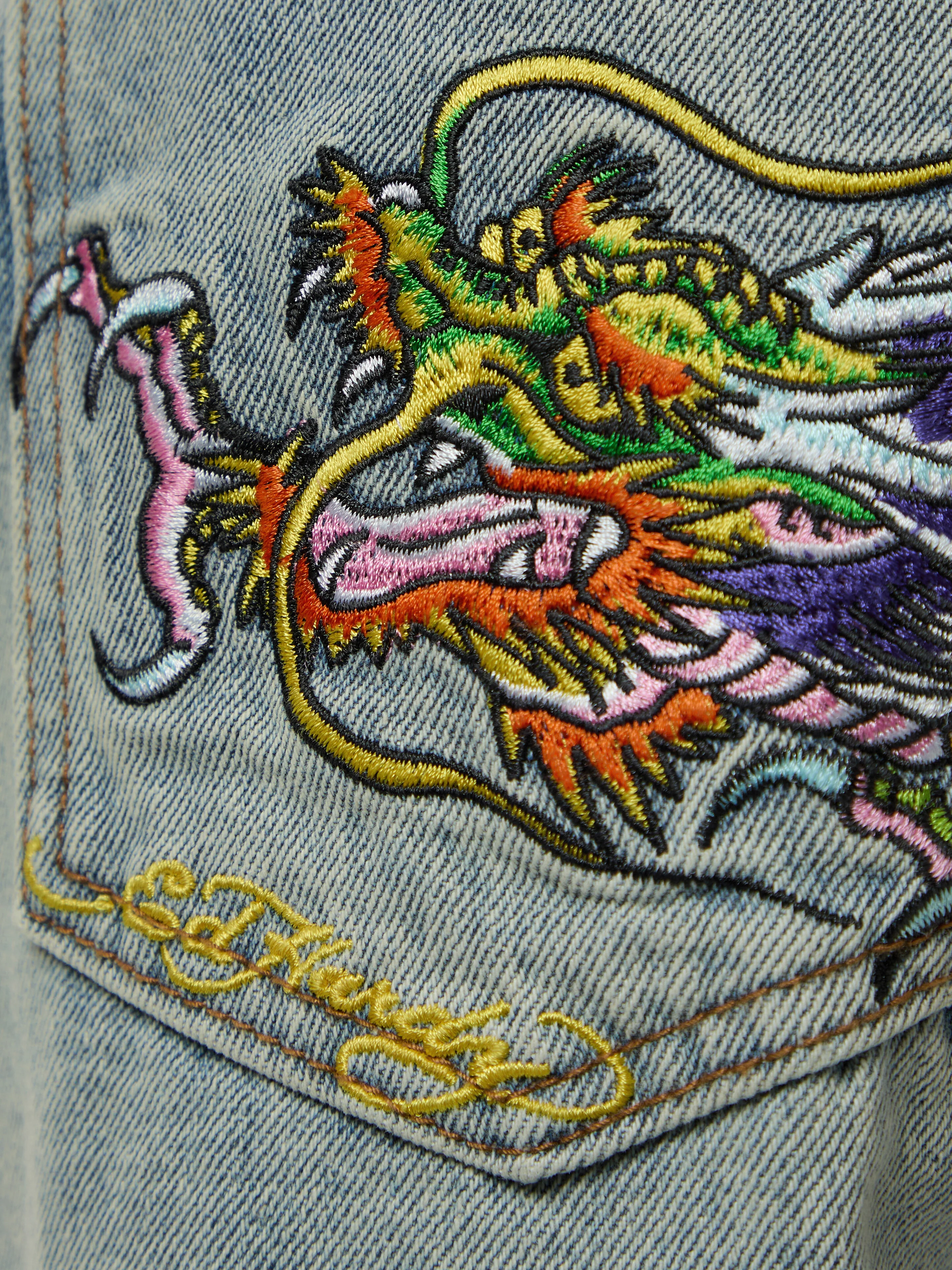 Dragon Crawl Relaxed Denim Shorts - Image 7