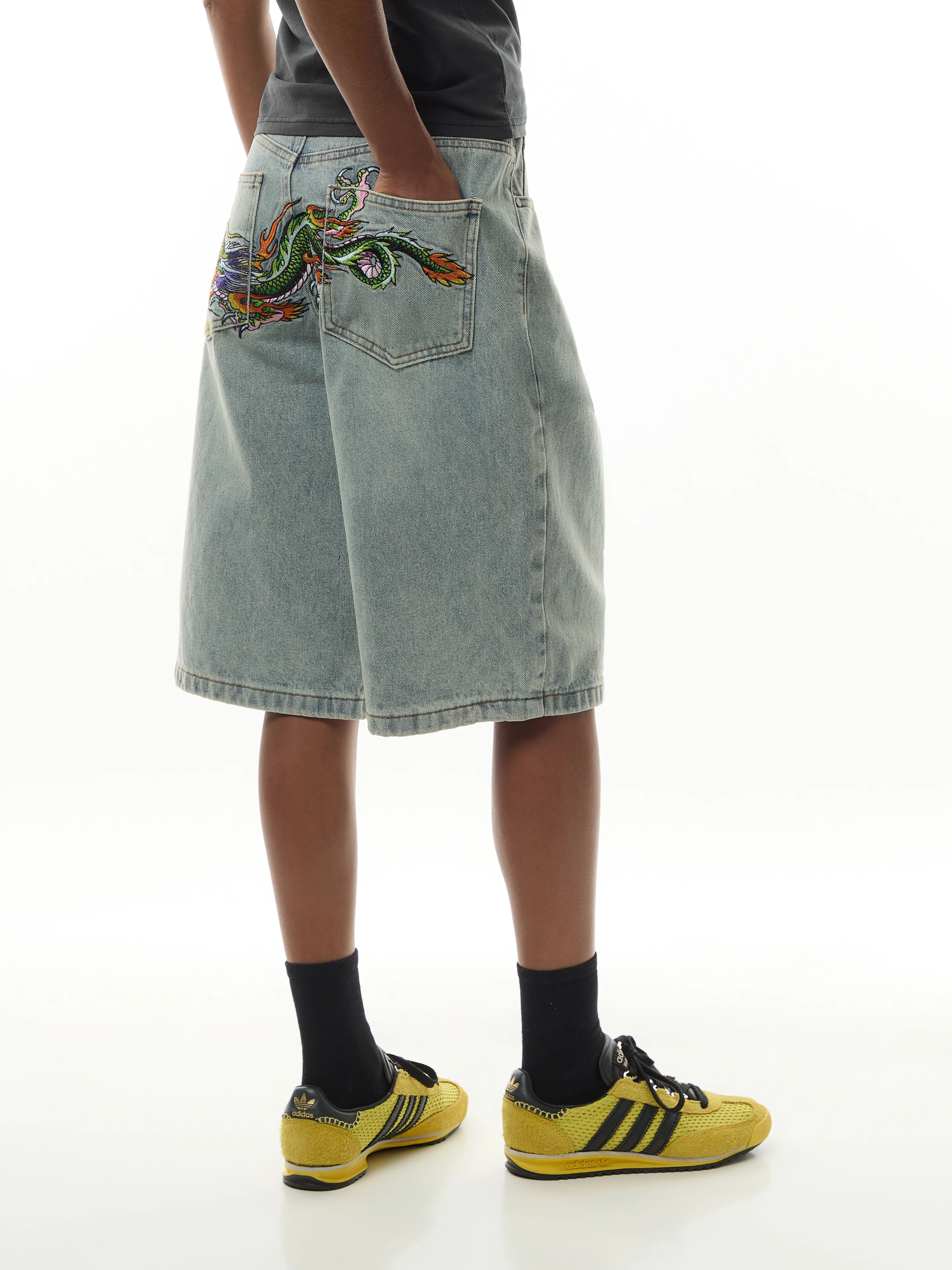 Dragon Crawl Relaxed Denim Shorts - Image 9