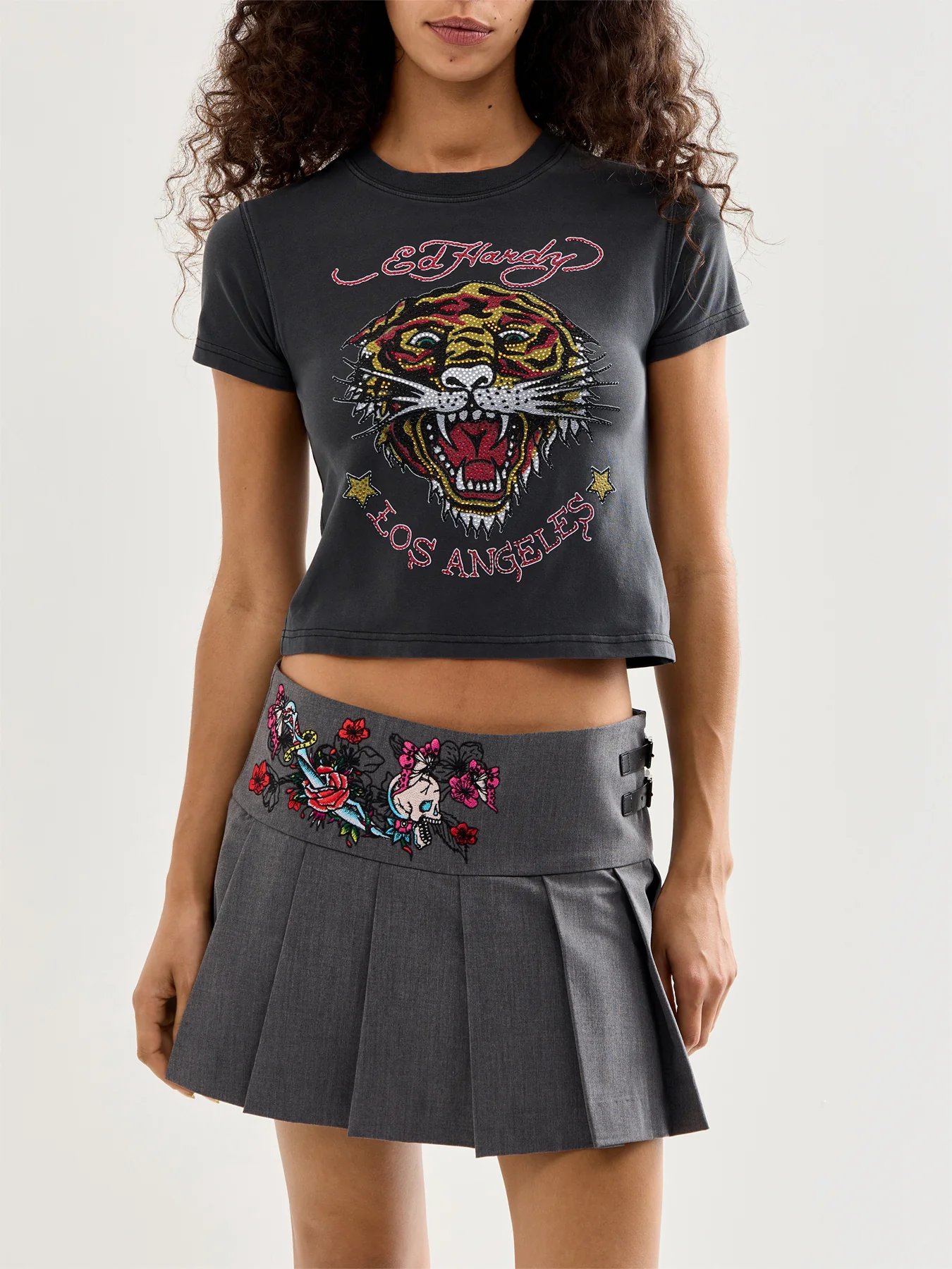 La-Roar-Tiger Diamante Cropped Baby T-Shirt - Image 4