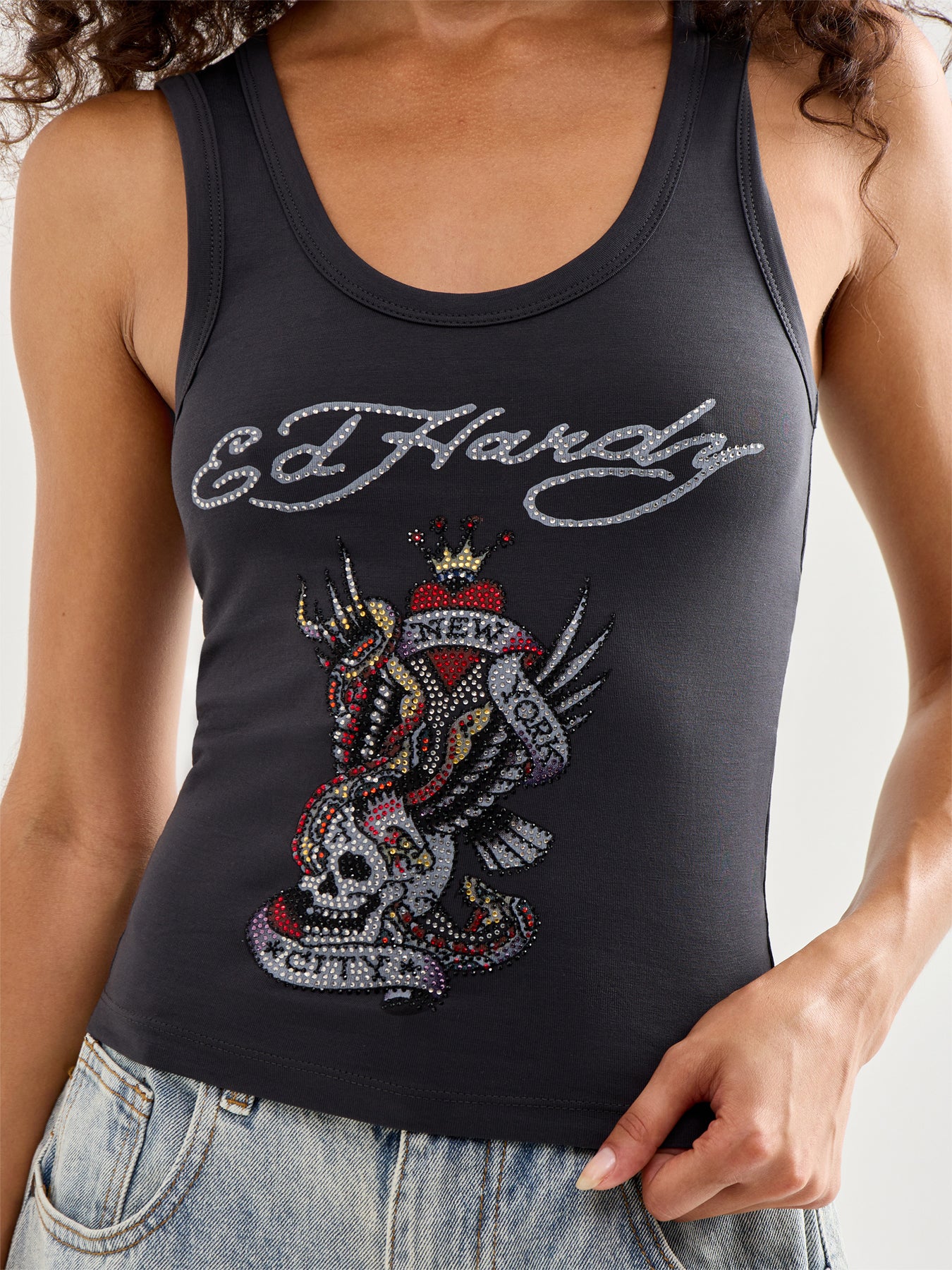New York City Diamante Cropped Vest - Image 3