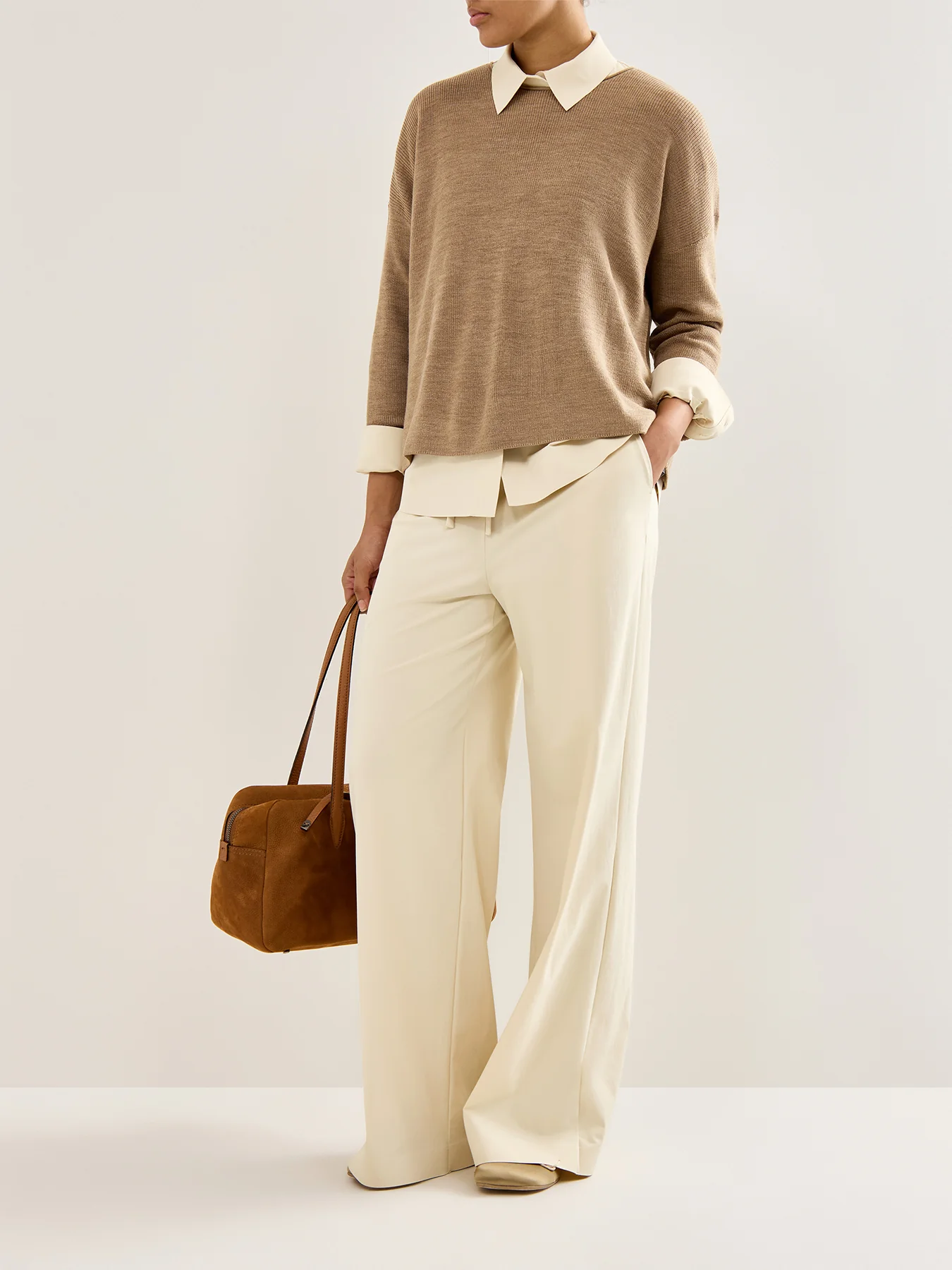 Crew Neck Sweater Biscuit - Image 2