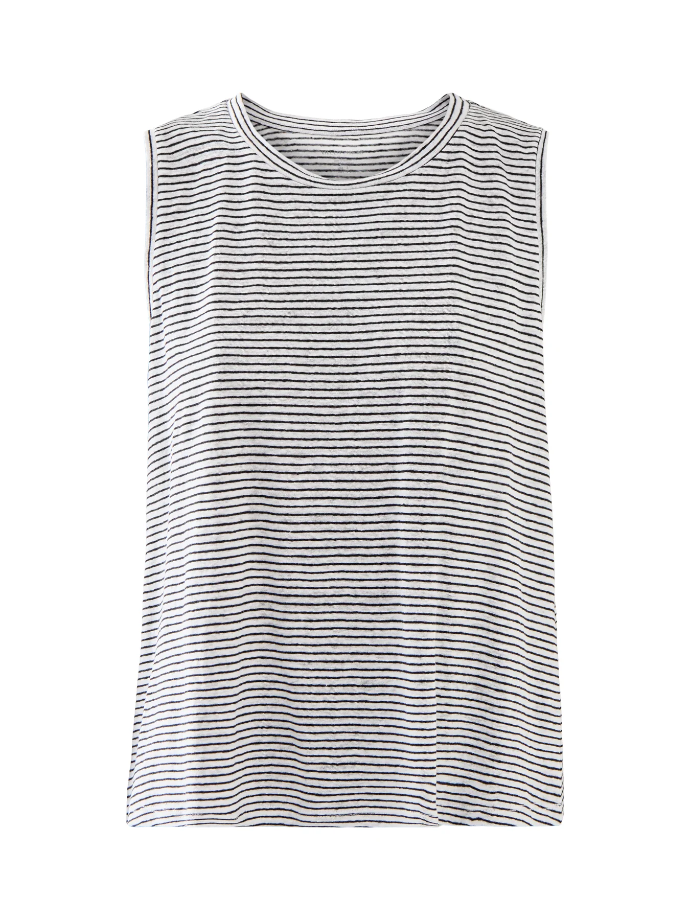 Striped Organic Linen Jersey Sleeveless Top
