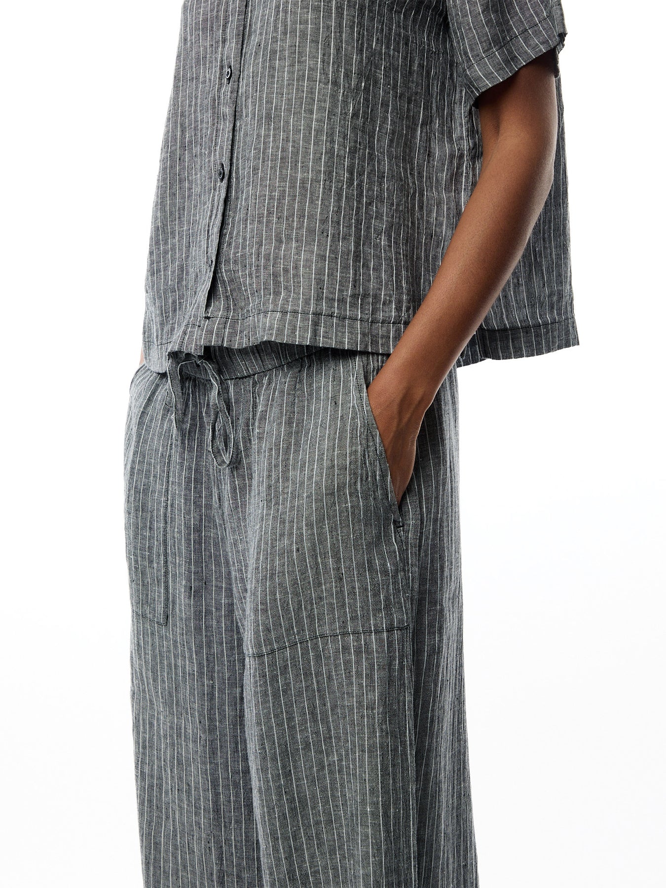Wide Cropped Pant Puckered Linen - Image 3
