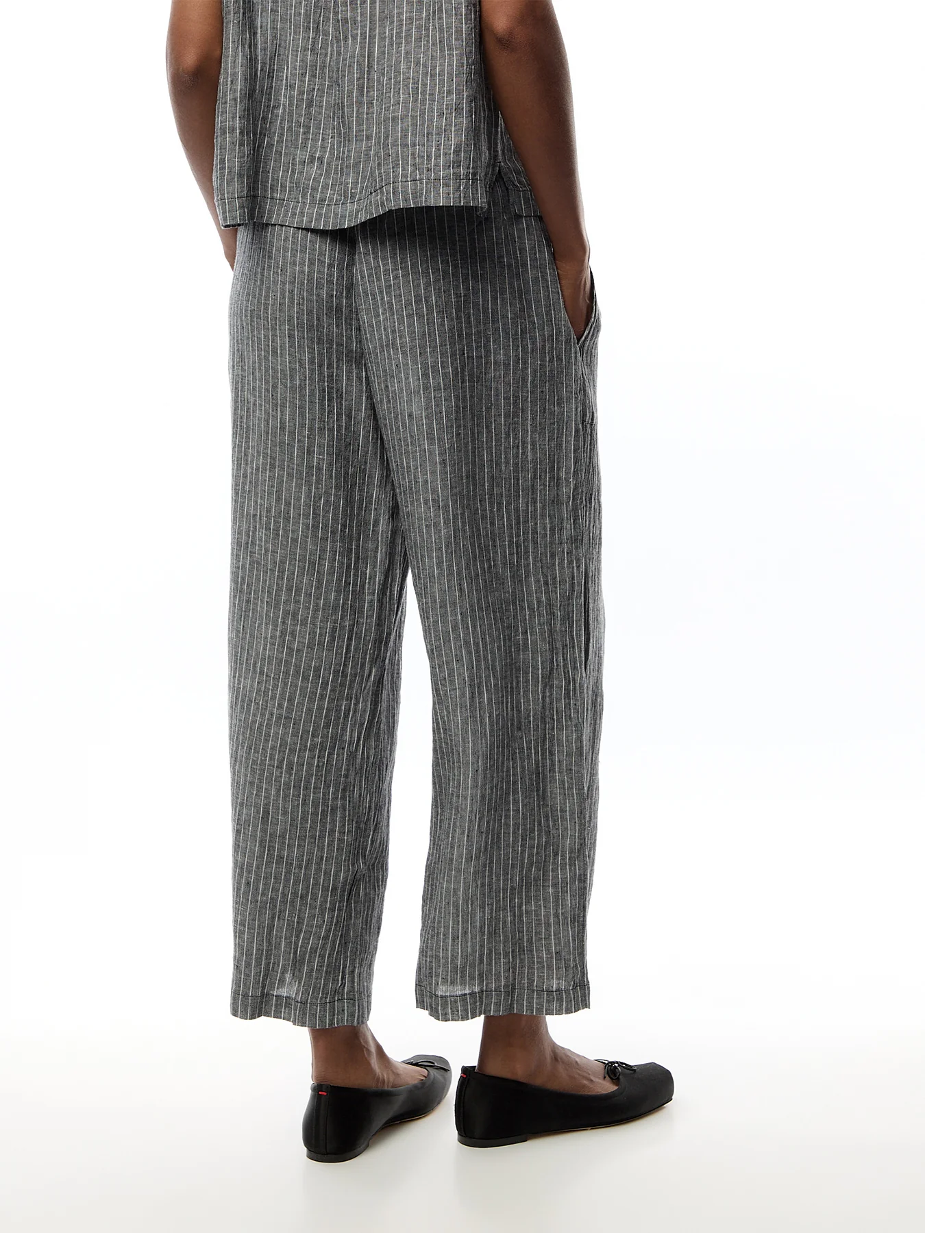 Wide Cropped Pant Puckered Linen - Image 5