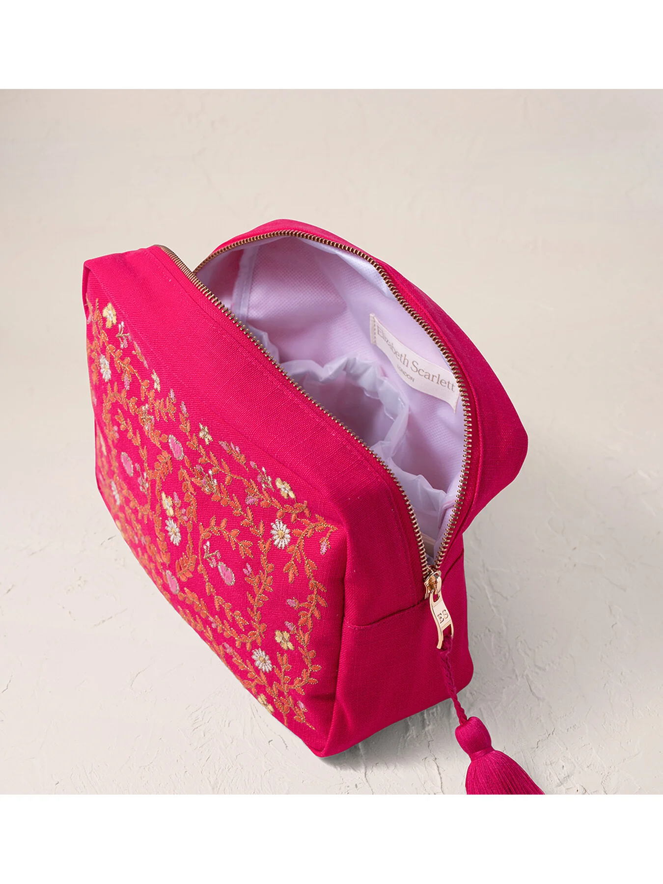 Mediterranean Garden Pink Cotton Wash Bag - Image 3
