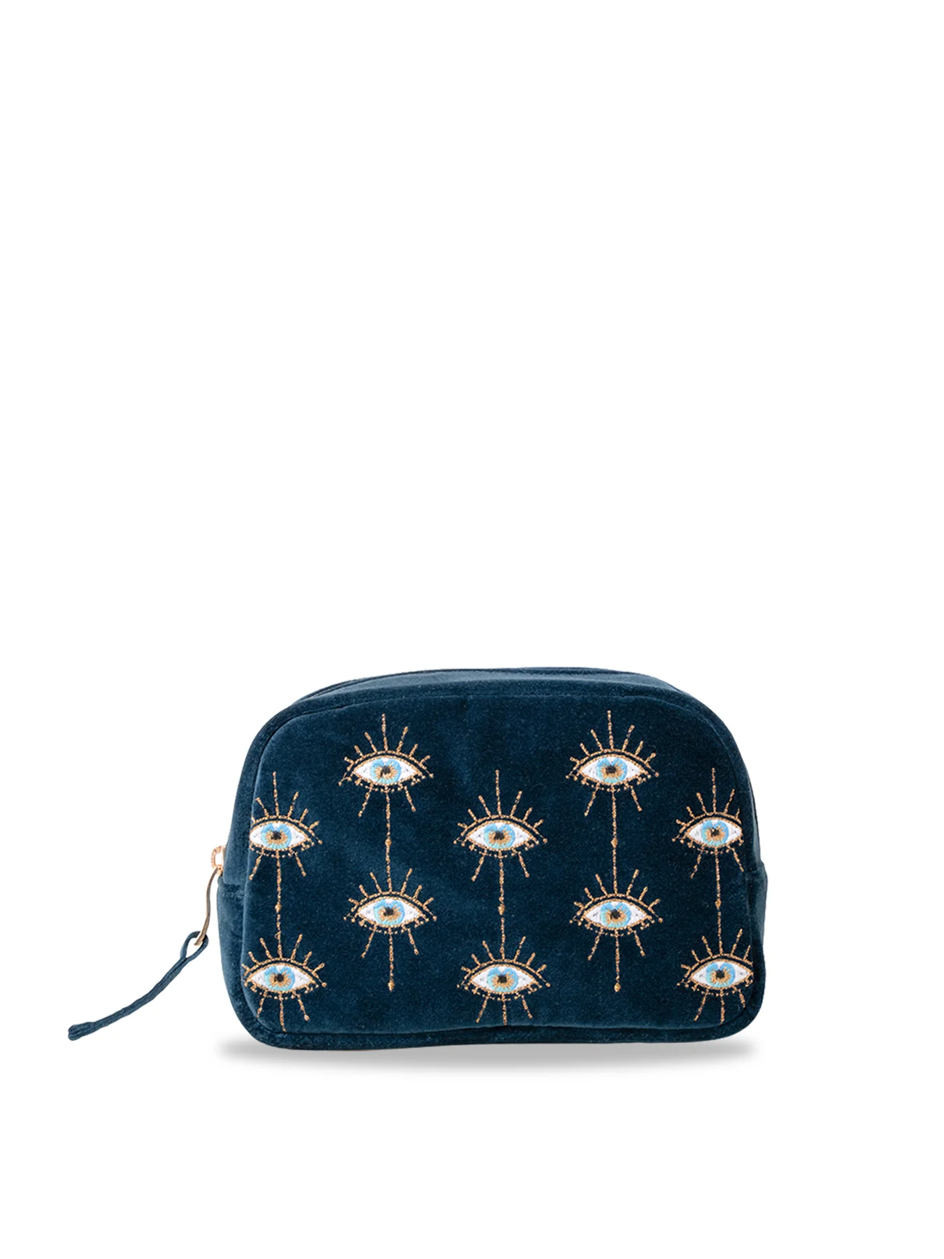 Mystical Eye Velvet Makeup Bag Ink Blue