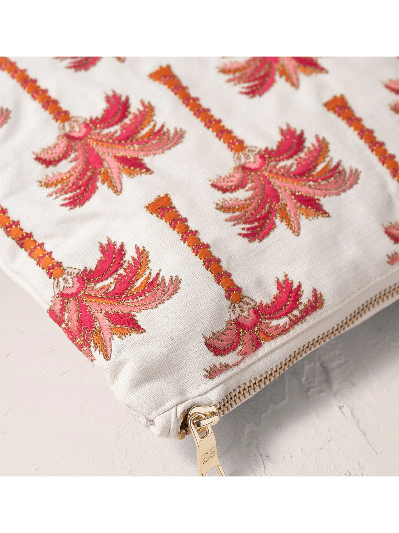 Sunrise Palms Cream Cotton Everyday Pouch - Image 2