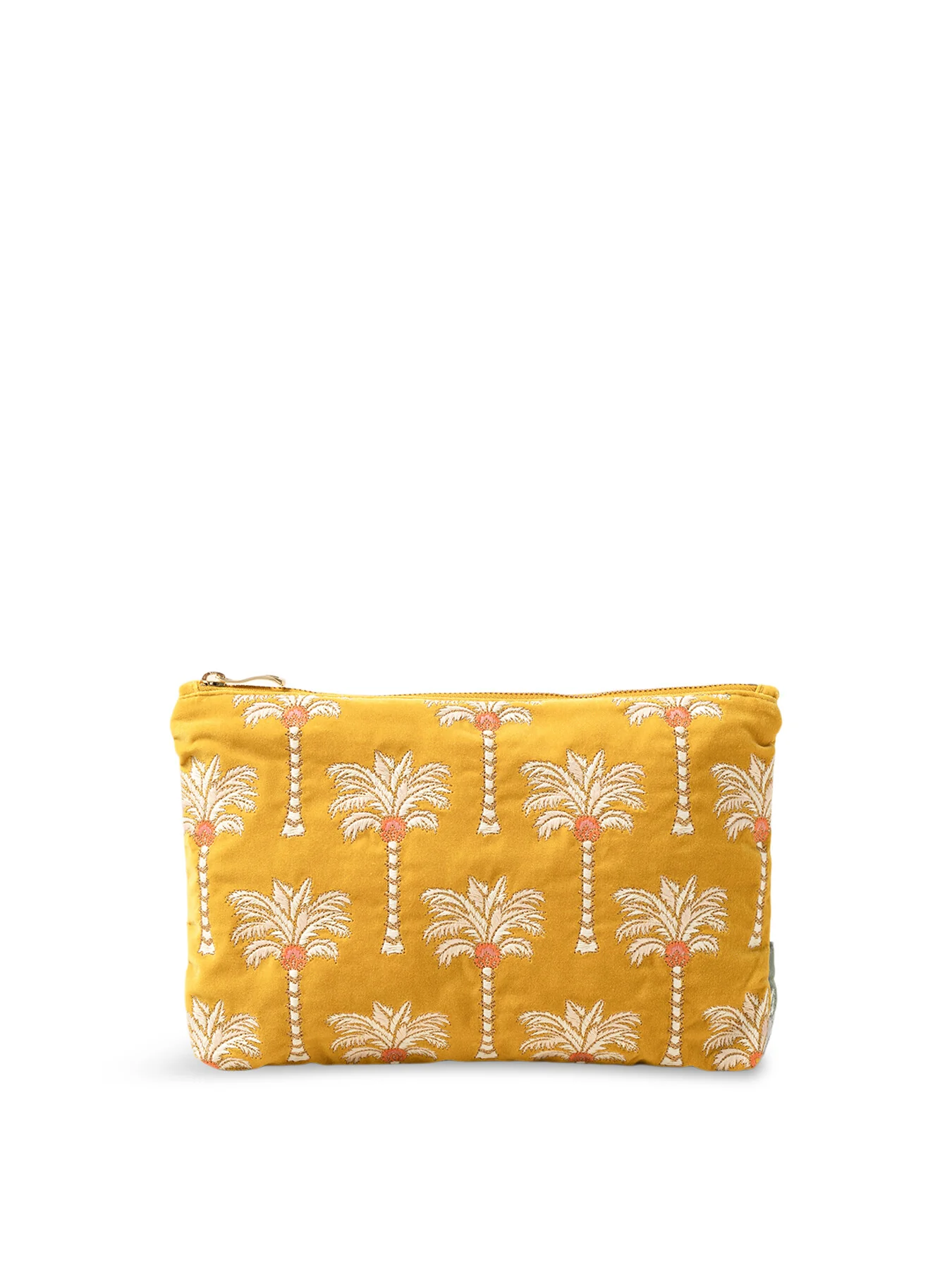 Sunrise Palms Mustard Velvet Everyday Pouch