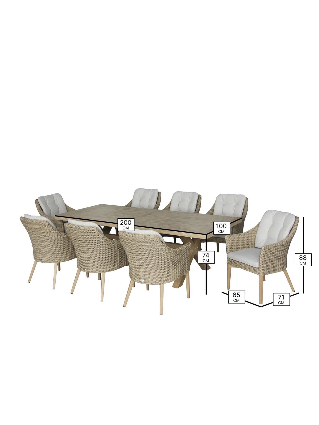 Fairford Garden Dining Set Cream - Image 3