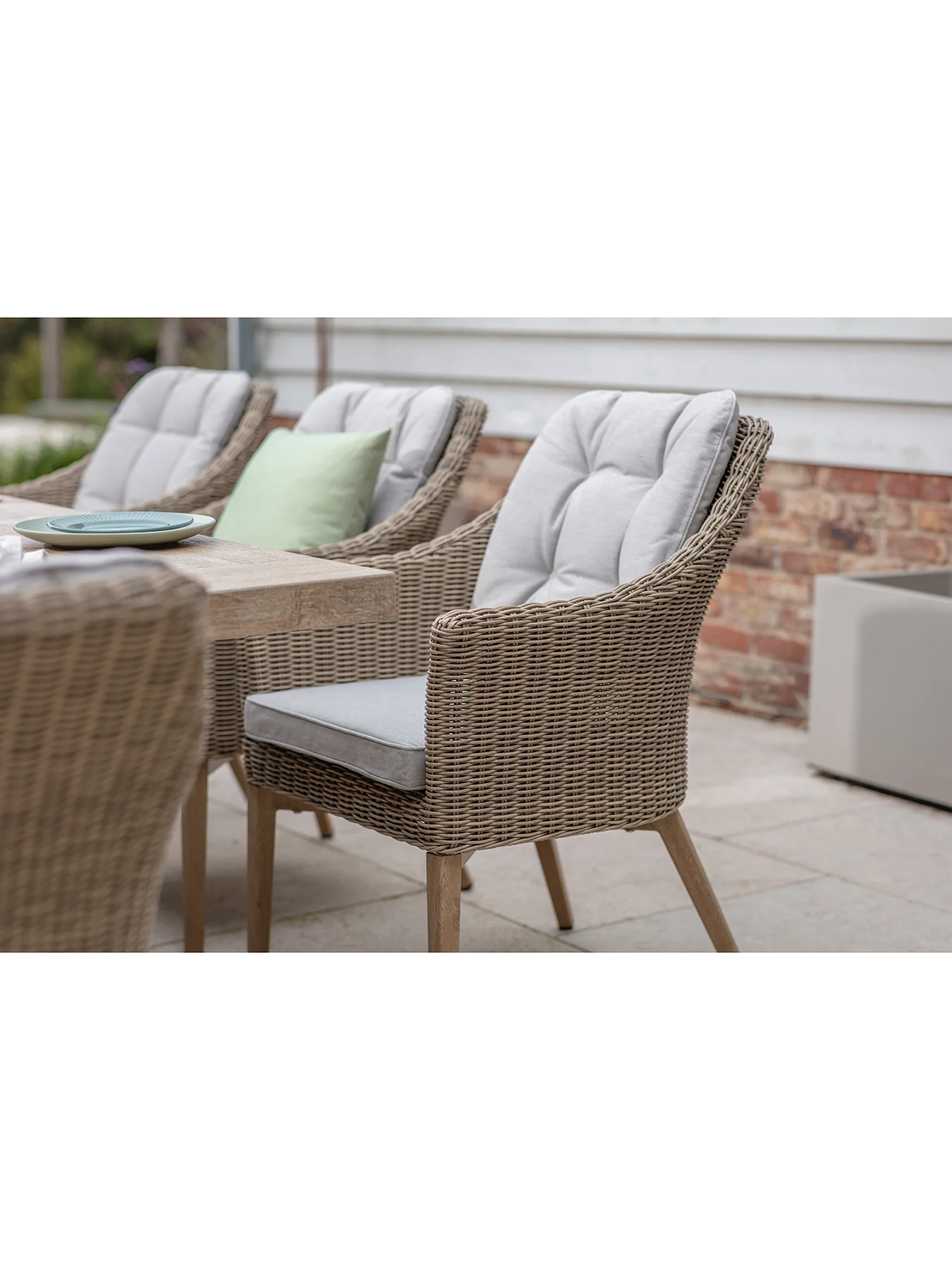 Fairford Garden Dining Set Cream - Image 4