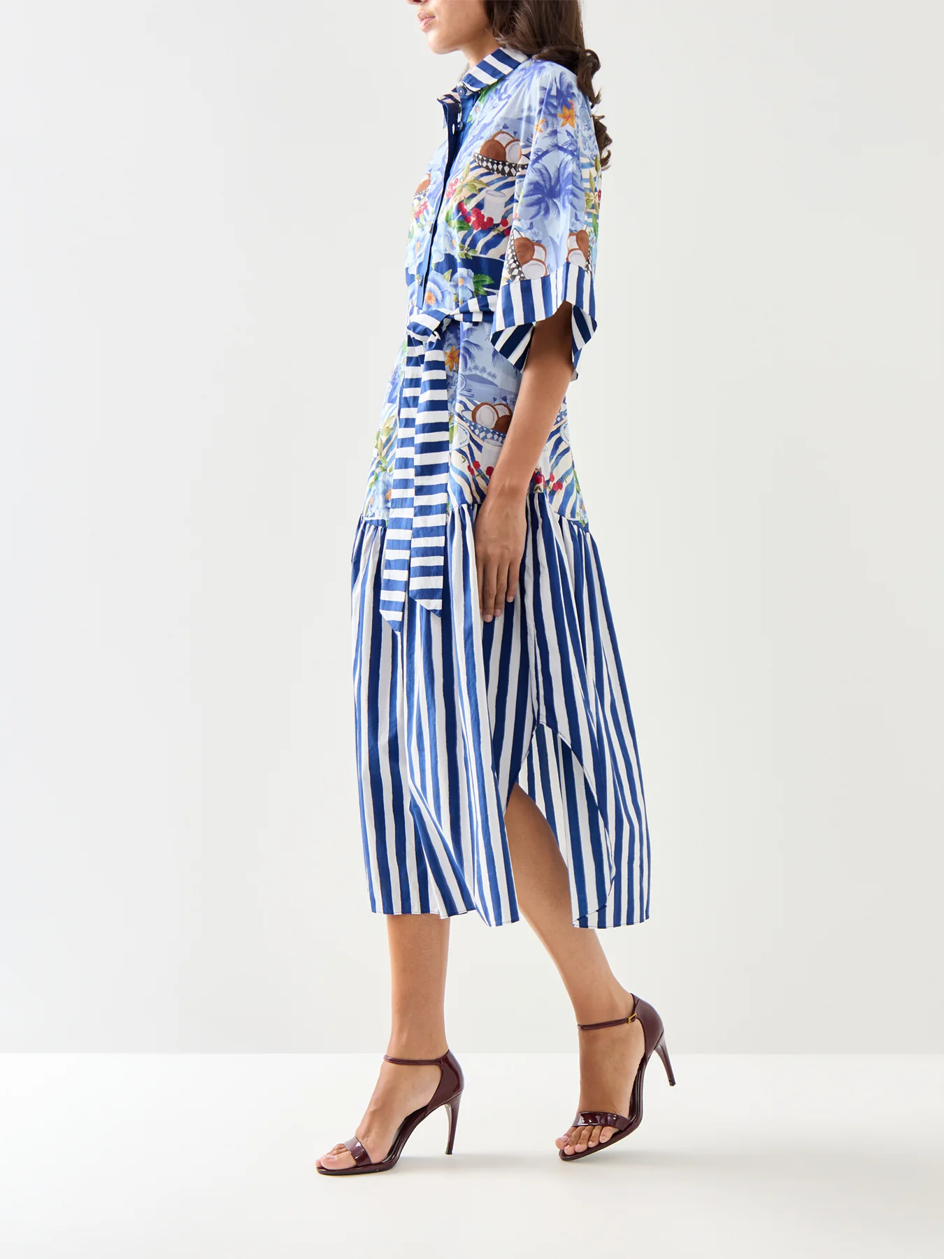Fresh Table Scarf Blue Midi Dress - Image 4
