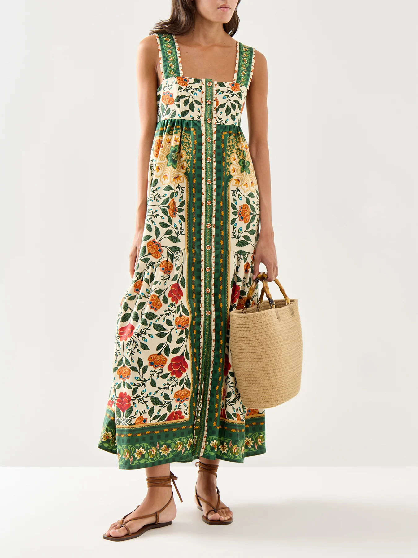 Garden Tapestry Sand Maxi Dress - Image 2