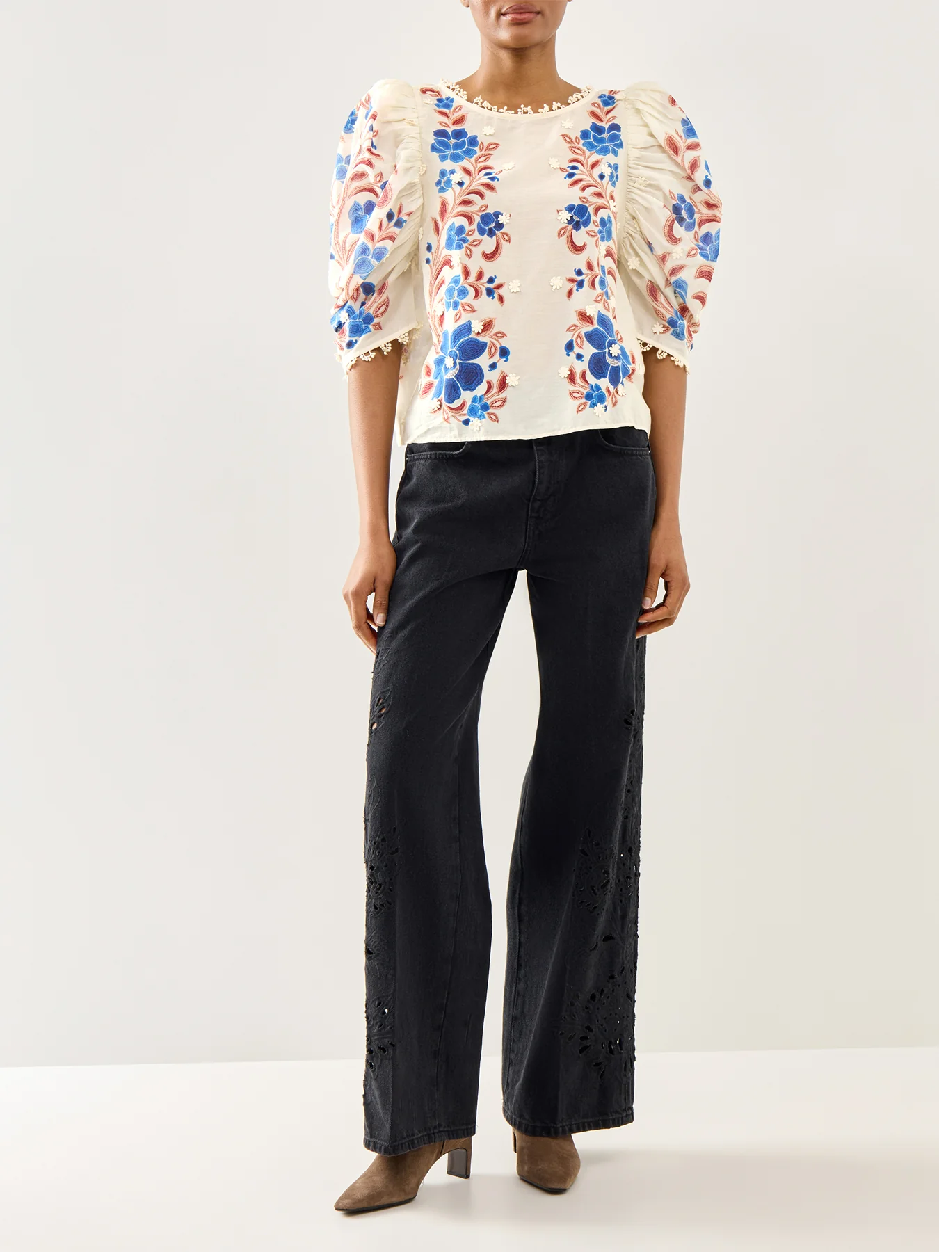Renata Floral Sand Blouse - Image 2