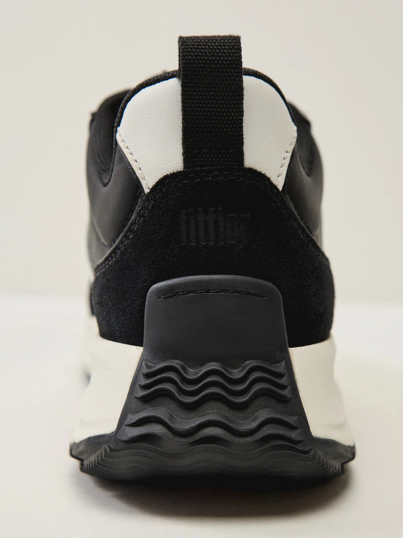 F-Mode Flow Fabric/Suede/Leather Flatform Sneakers Black - Image 3