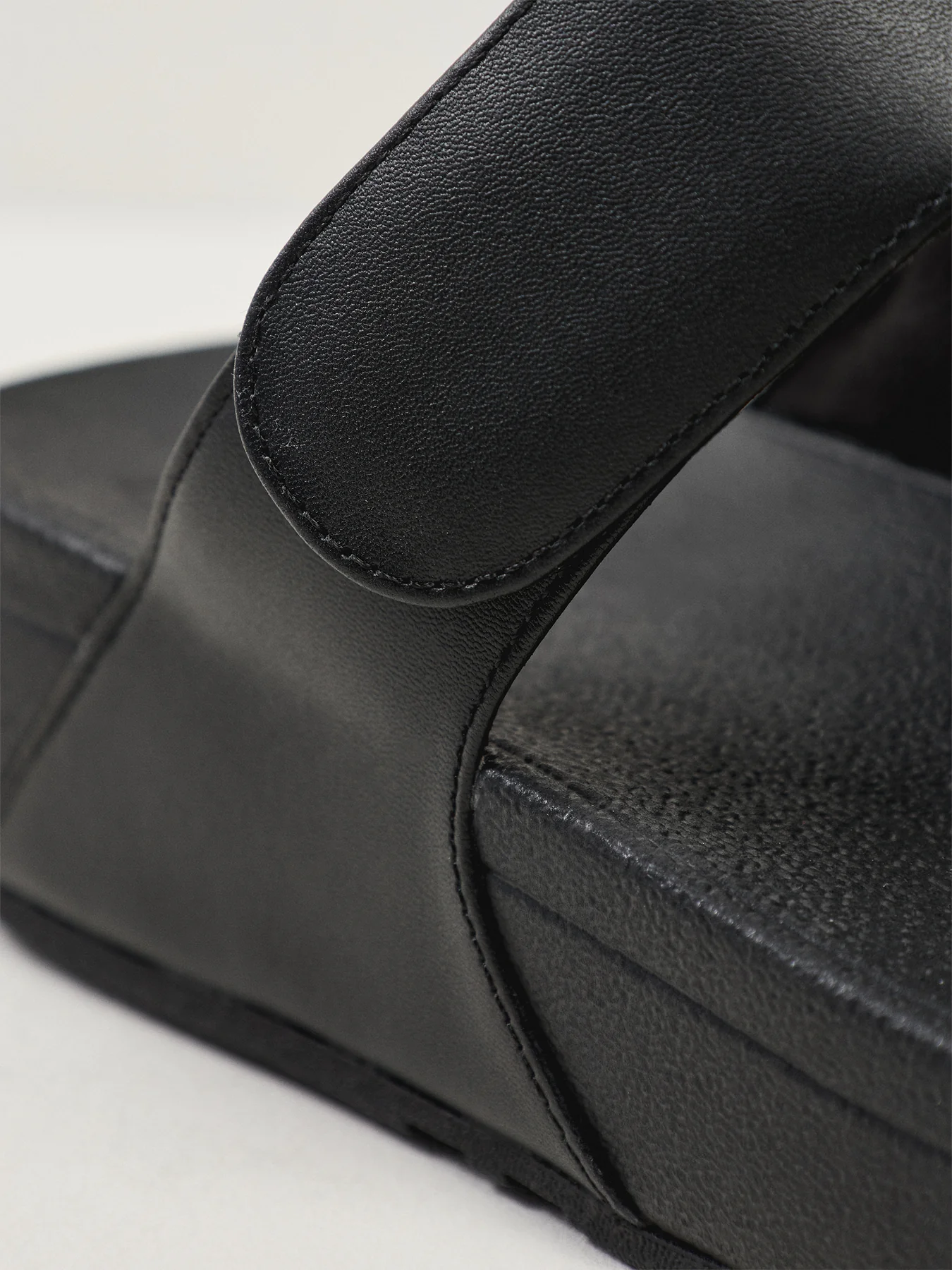 Lulu Adjustable Leather Slides All Black - Image 3