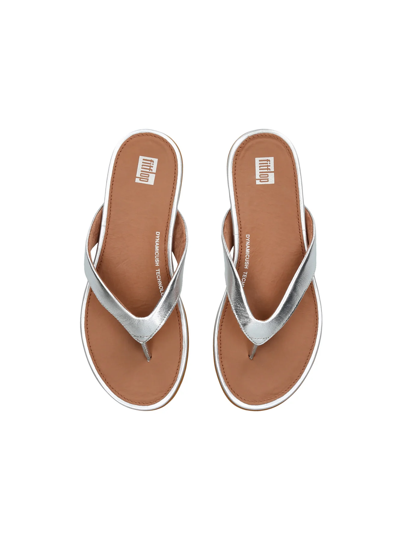 Gracie Leather Flip Flops Silver - Image 2