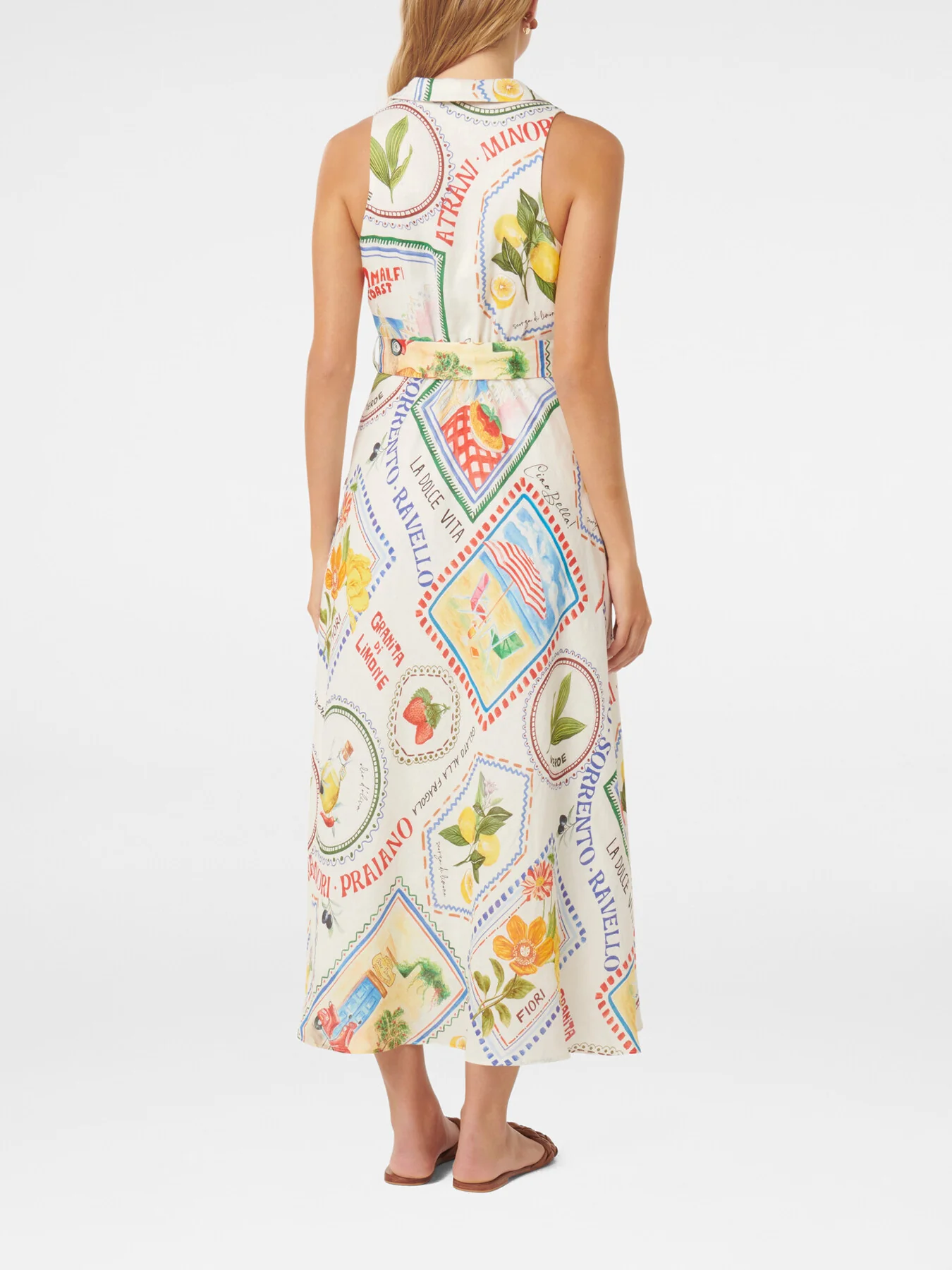 Paulina Collar Detail Belted Midi Dress - Image 3