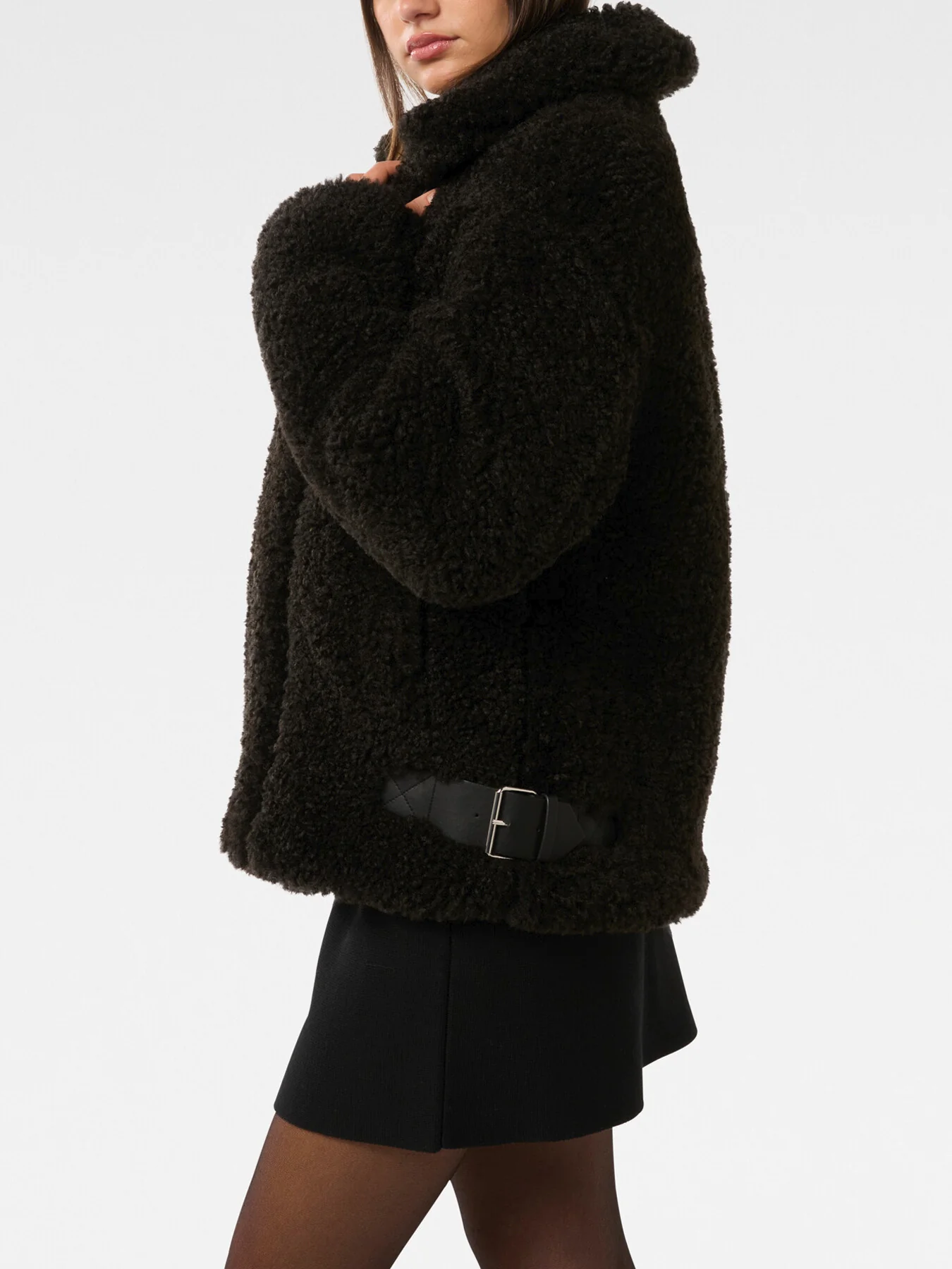 Belle Faux Fur Aviator Jacket - Image 3