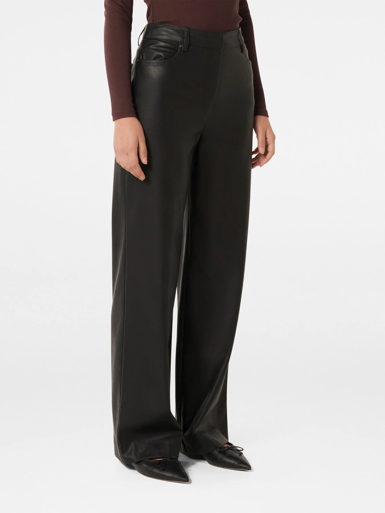 Benni Vegan Leather Wide Leg Pants - Image 6
