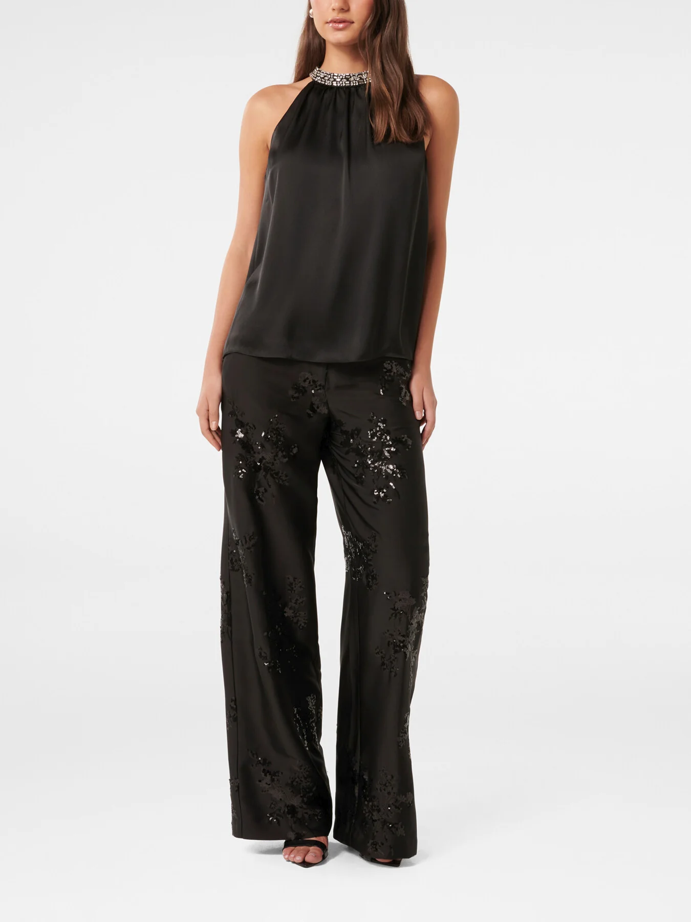 Emily Embellished Halter Neck Top - Image 2