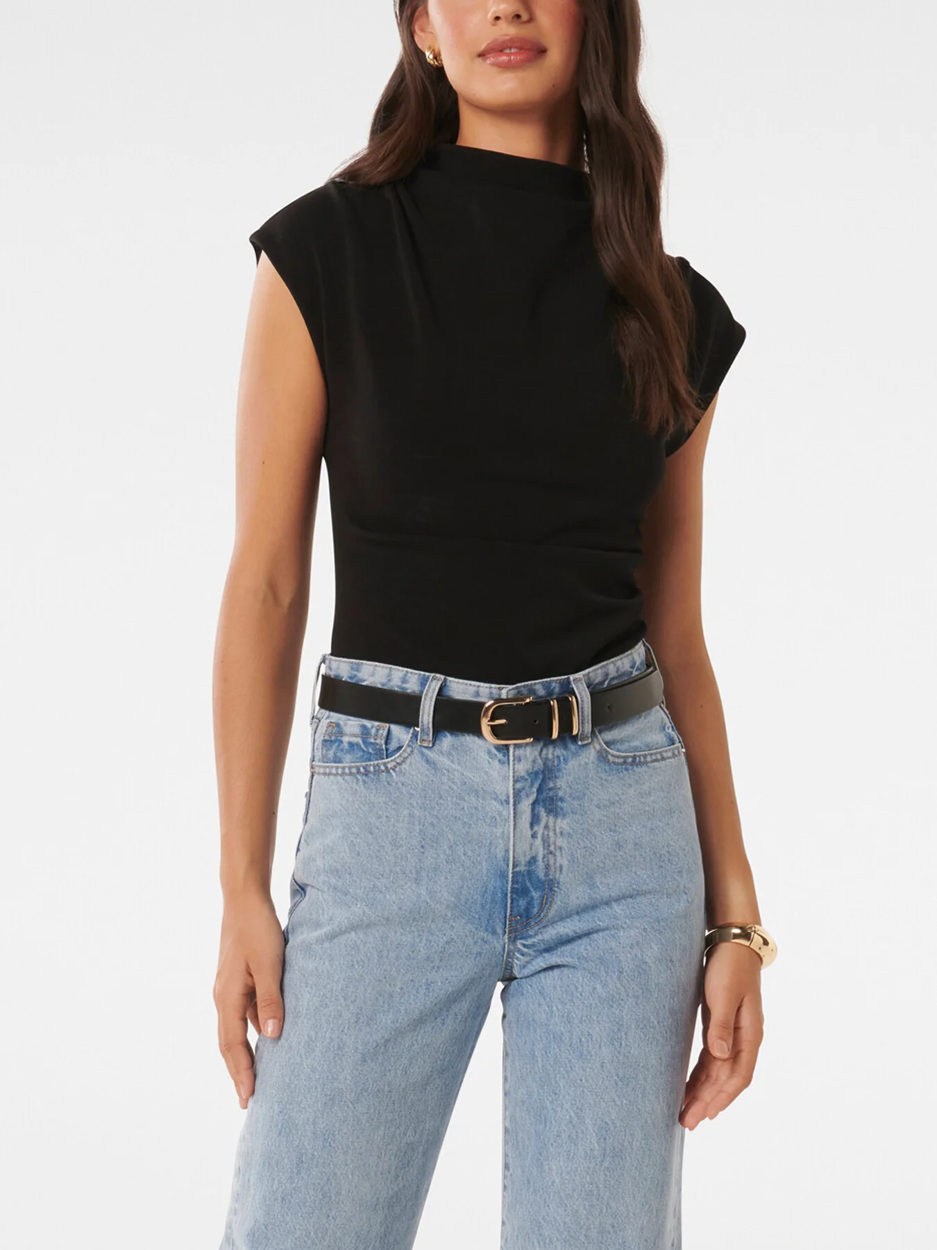 Leenah High Neck Crepe Top - Image 4