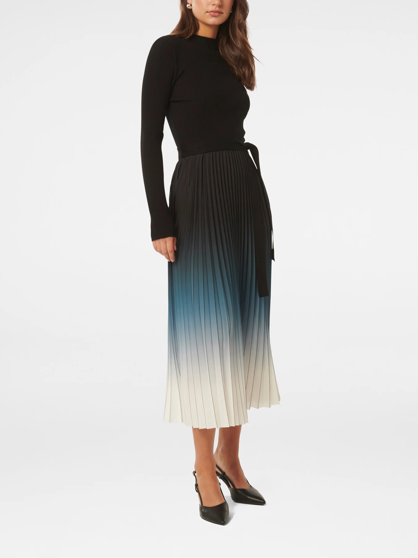 Harmony Ombre Pleated Midi Dress - Image 5