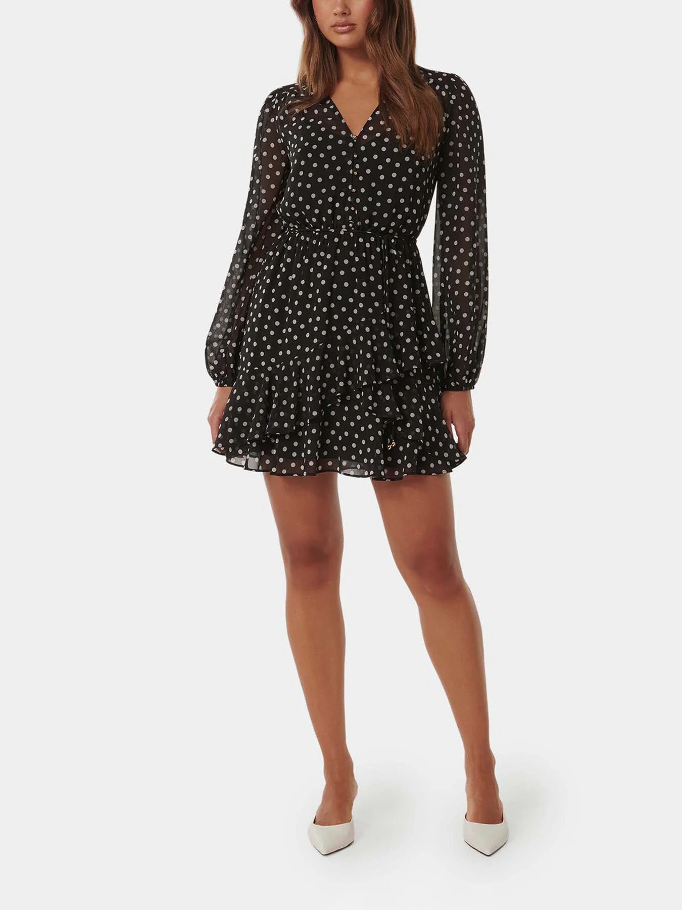 Esra Button Front Mini Dress - Image 2