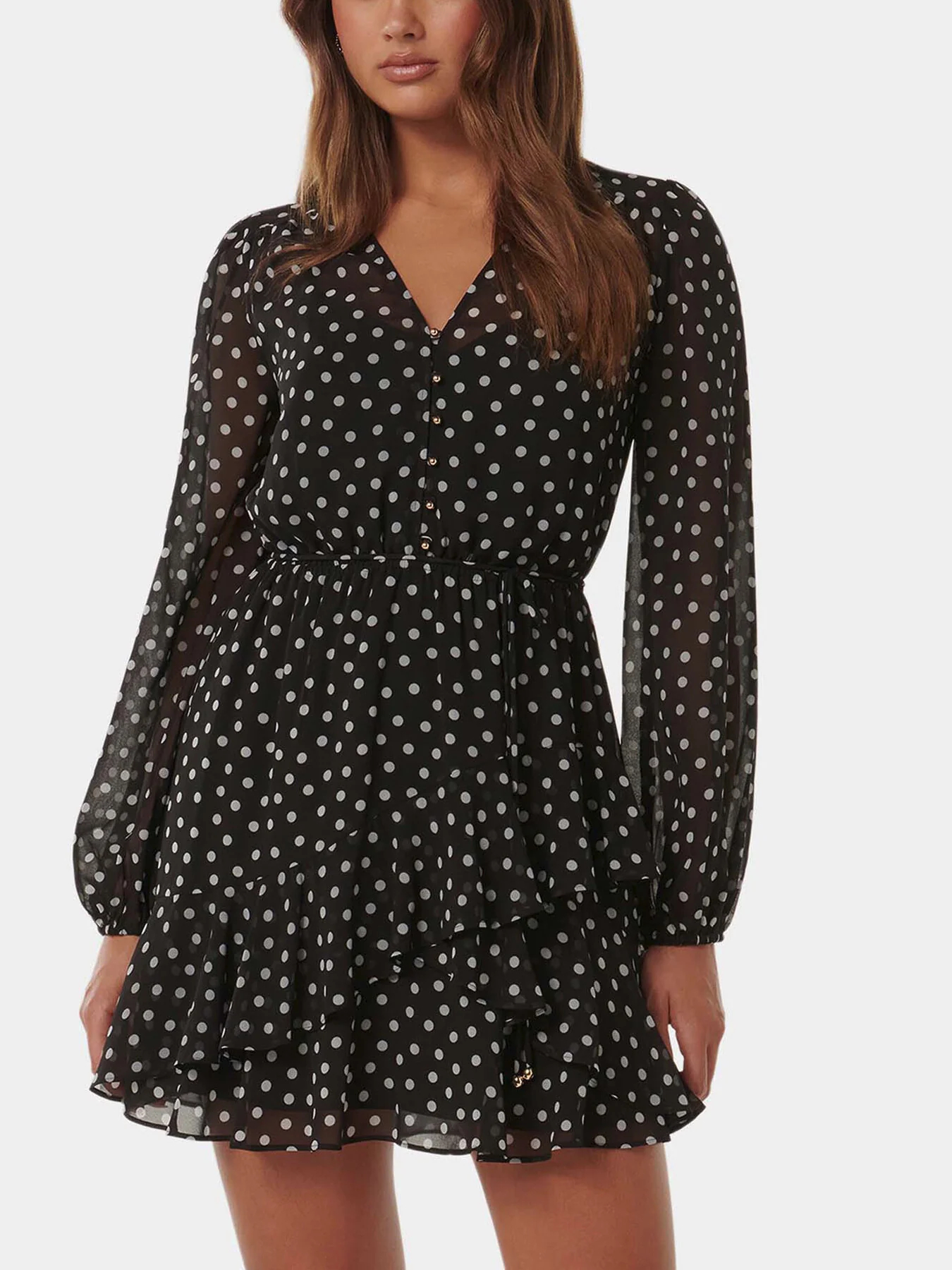 Esra Button Front Mini Dress - Image 4
