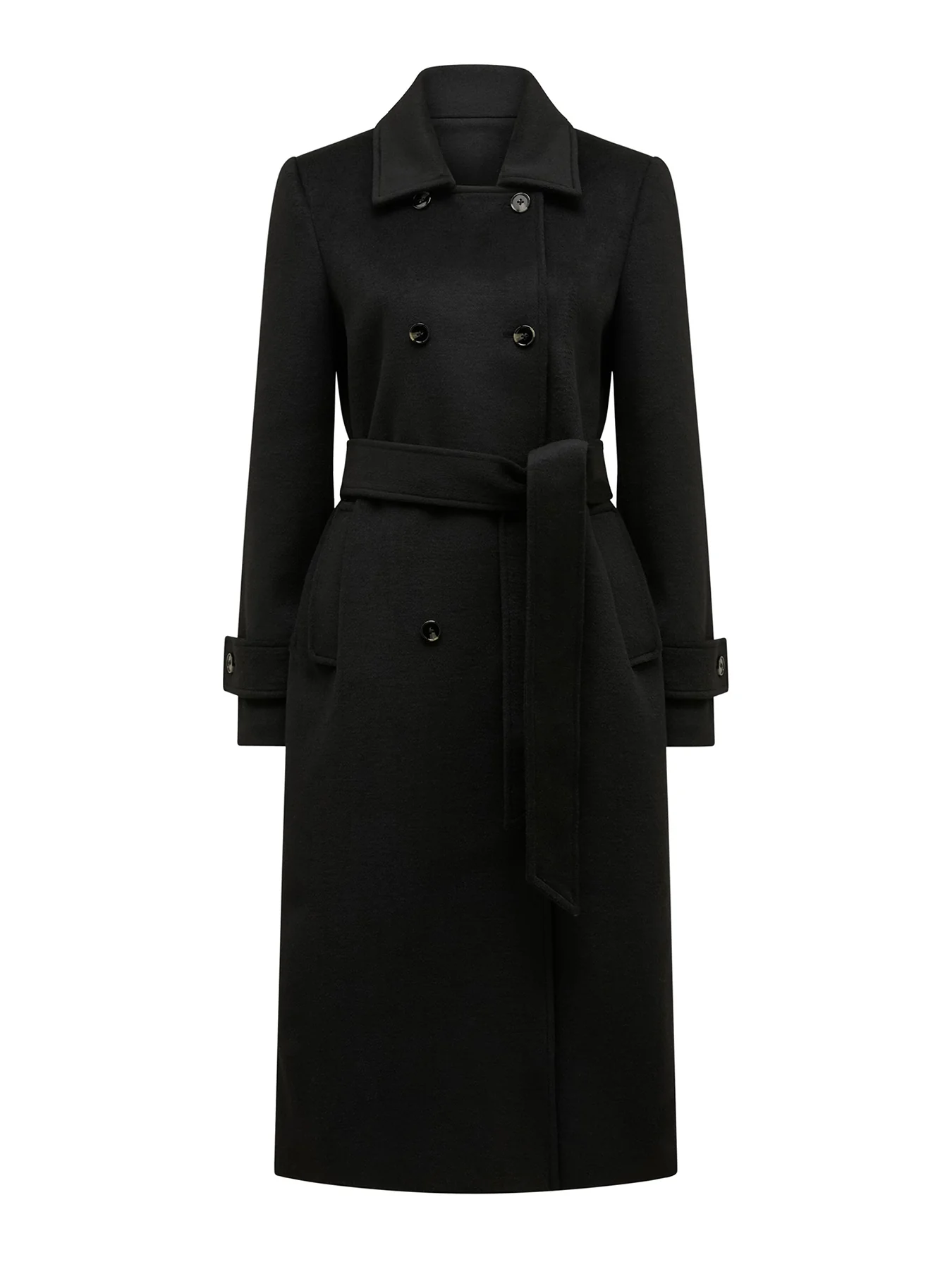 Sophie Double Breasted Wrap Coat Black