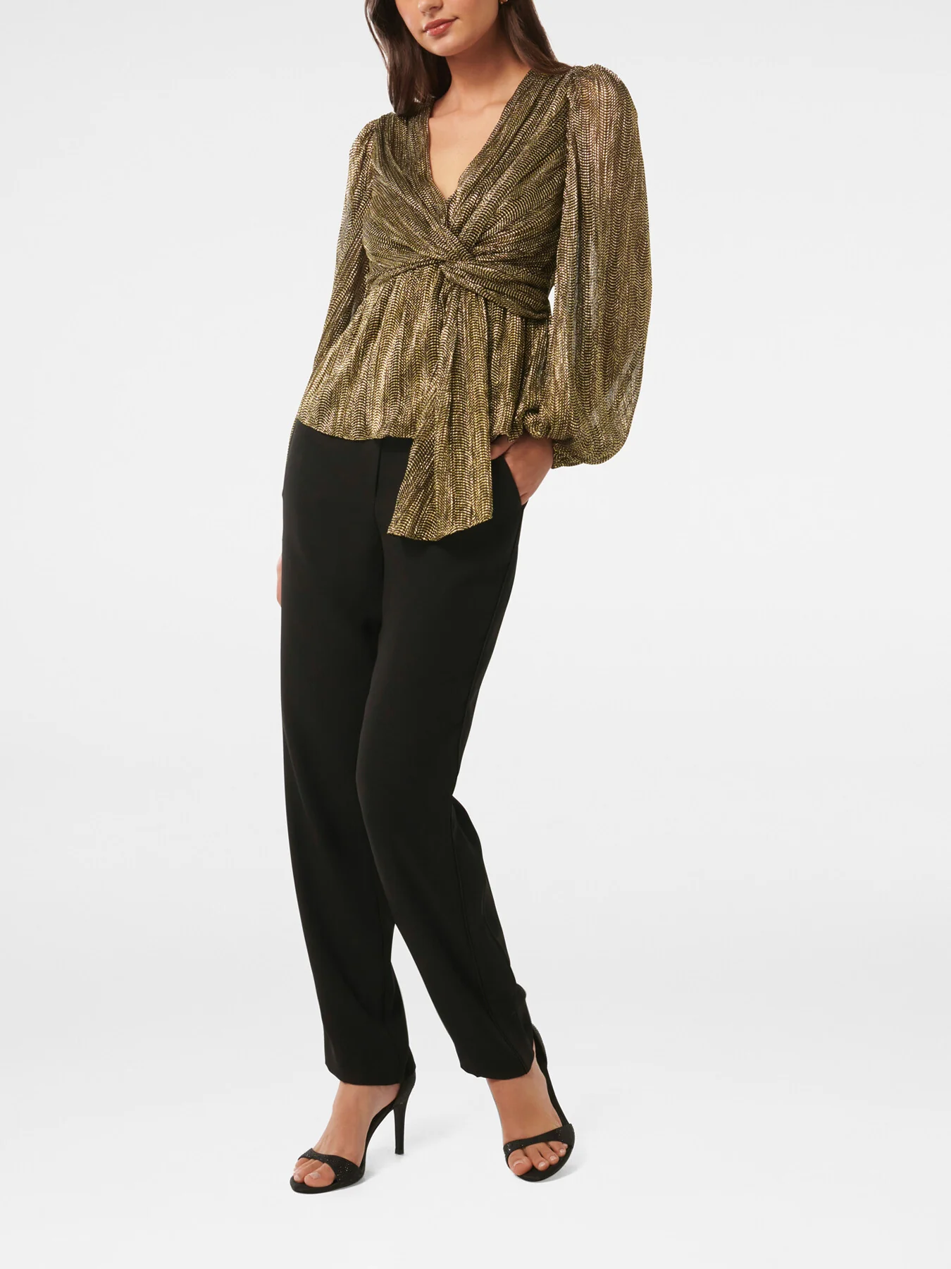 Cassidy Metallic Plisse Top - Image 2