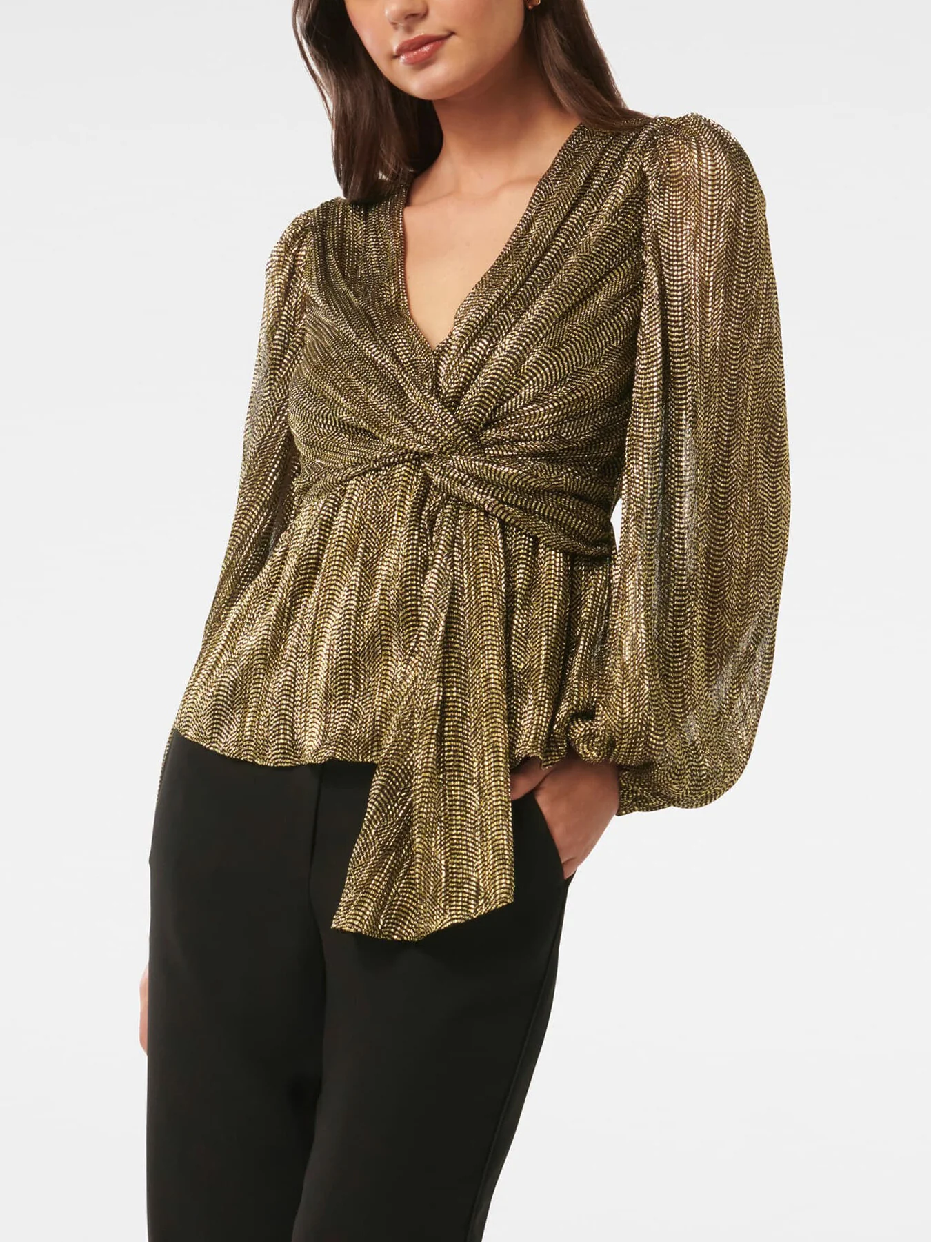 Cassidy Metallic Plisse Top - Image 4