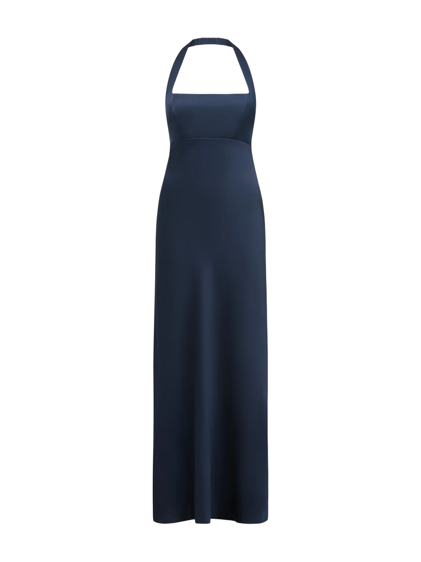 Navy April Open Back Satin Maxi Dress