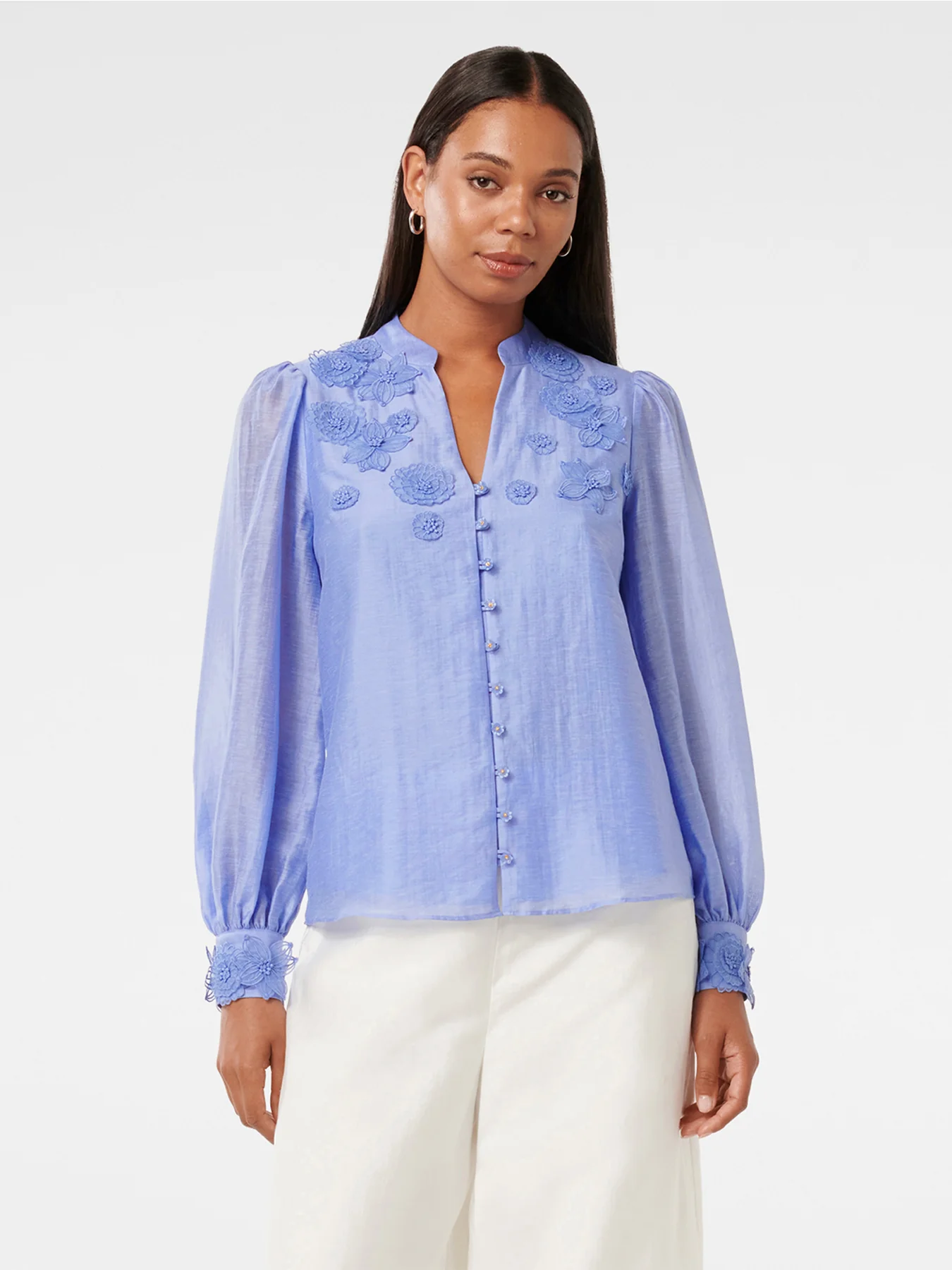 Indigo Applique Blouse - Image 4