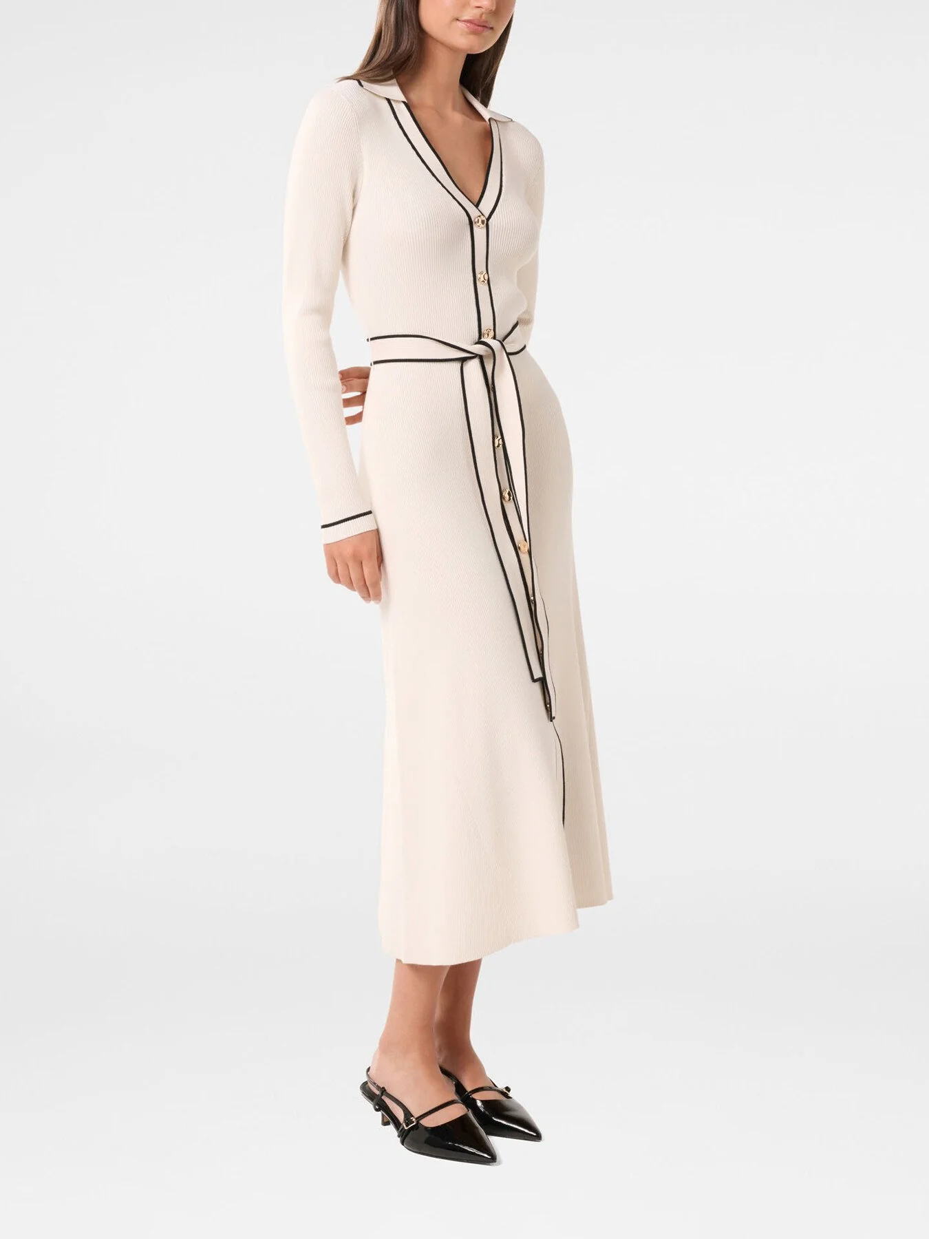 Adeline Tipped Knitted Midi Dress - Image 5
