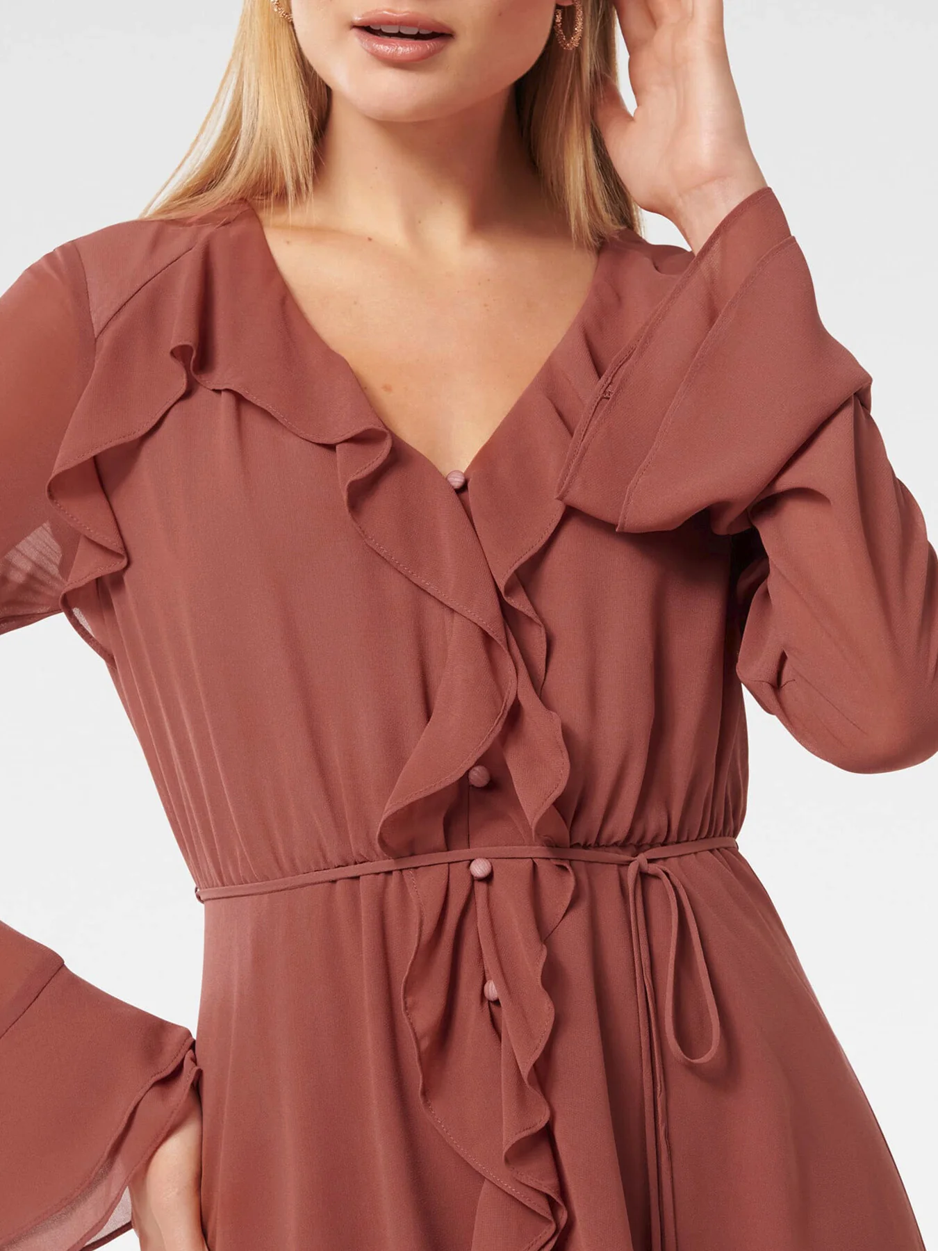 Piper Ruffle Long Sleeves Mini Dress - Image 5