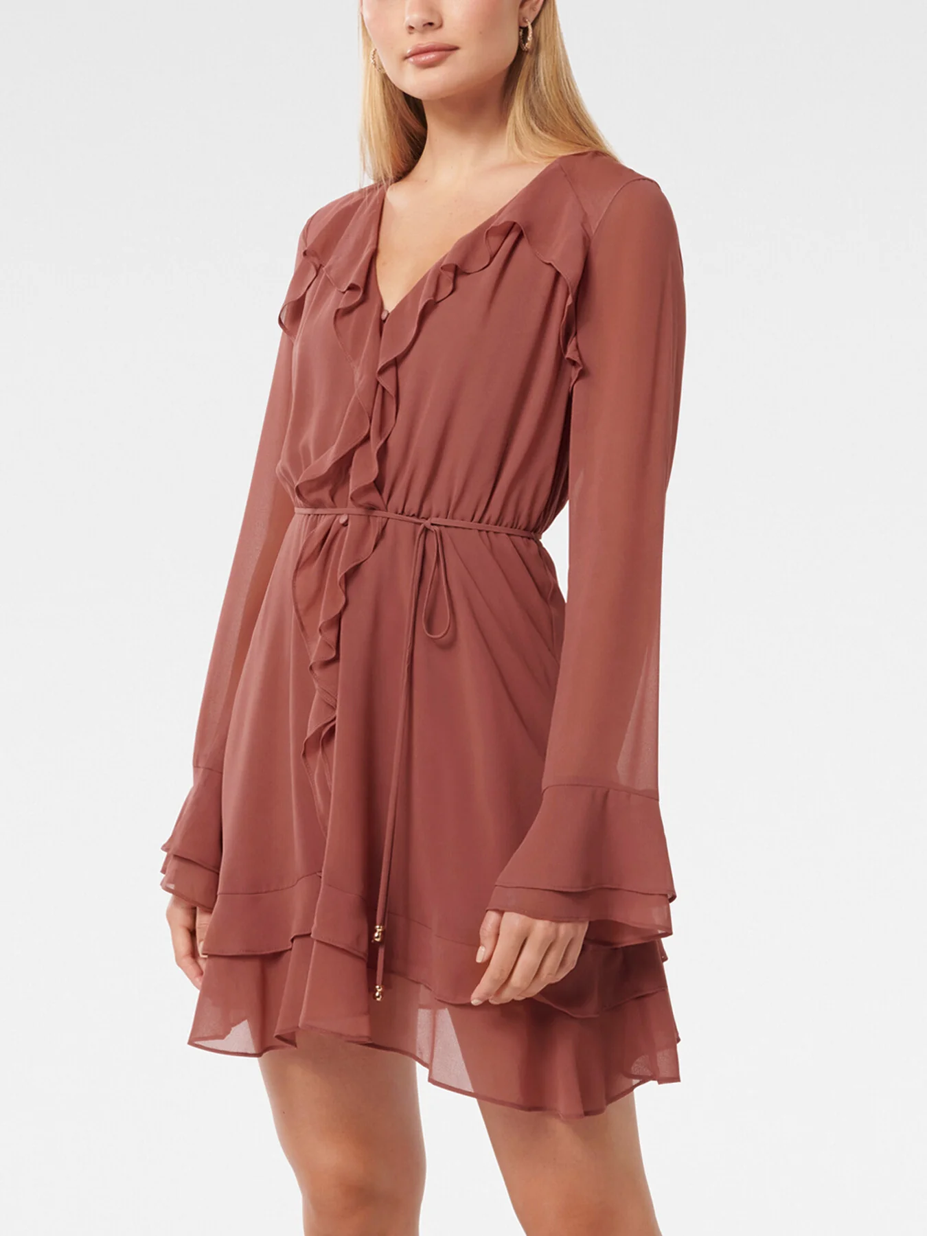 Piper Ruffle Long Sleeves Mini Dress - Image 6