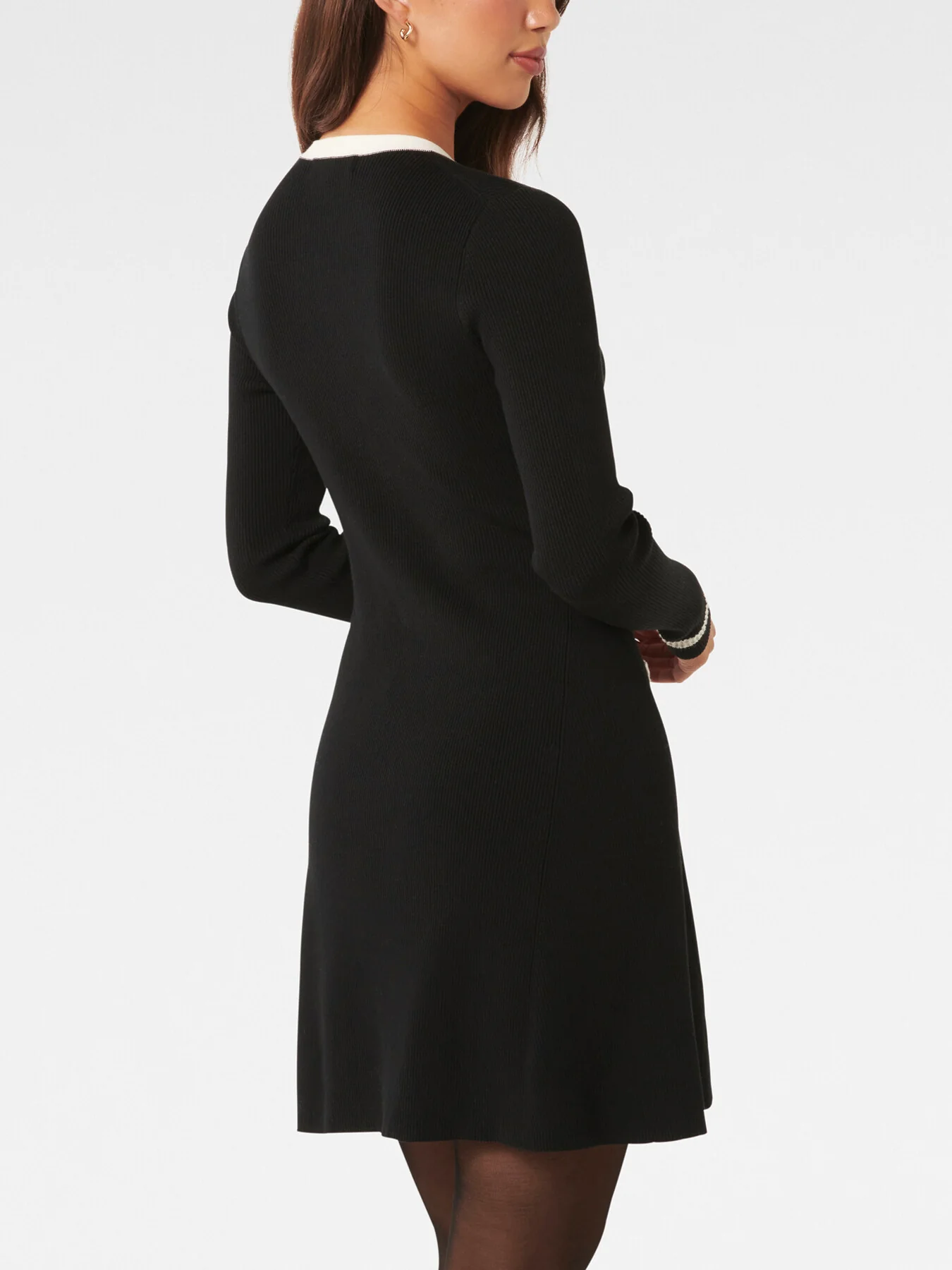 Kerry Contrast Long Sleeves Knit Mini Dress - Image 3