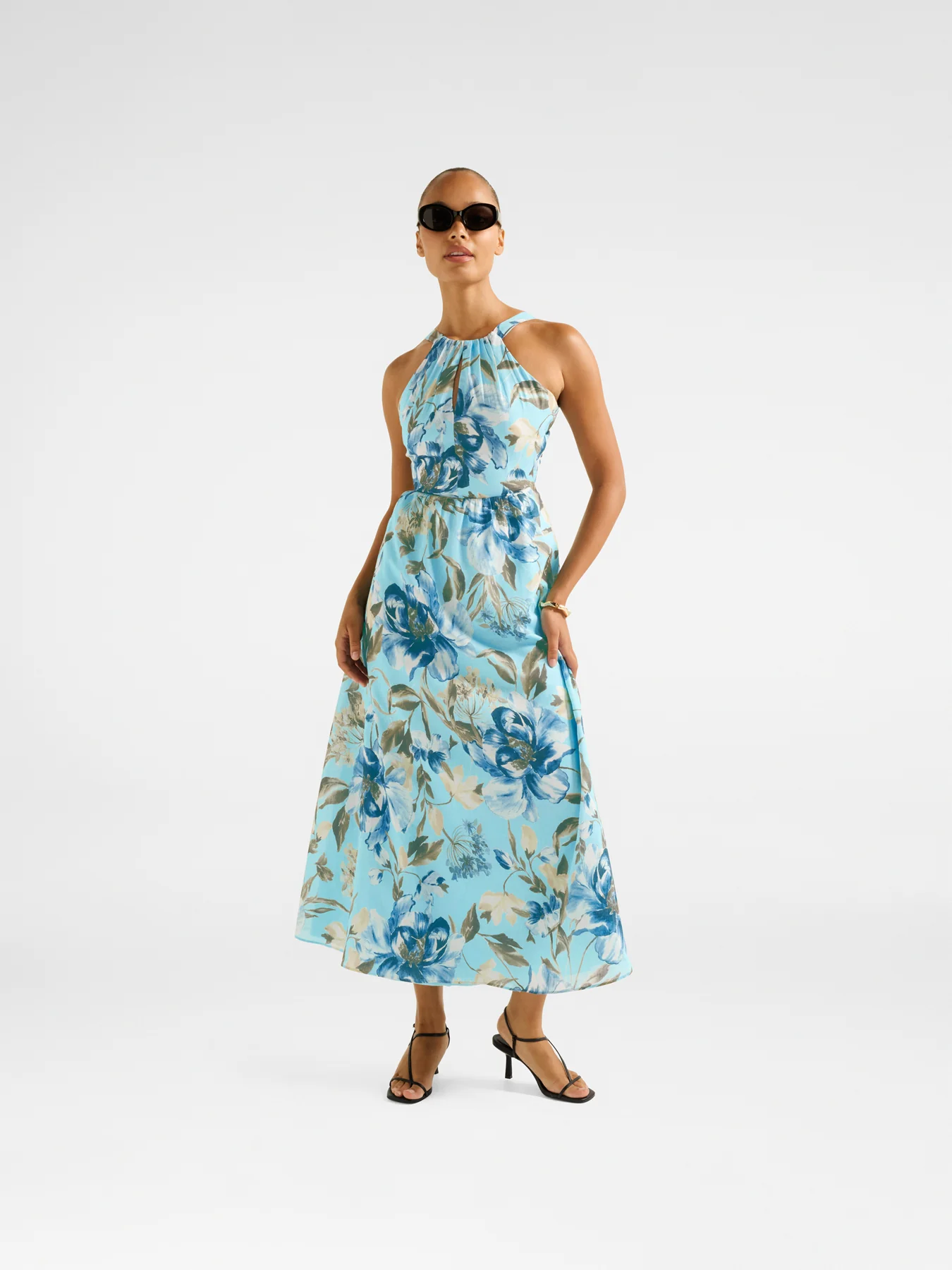 Dakota Printed Halter Neck Midi Dress - Image 2