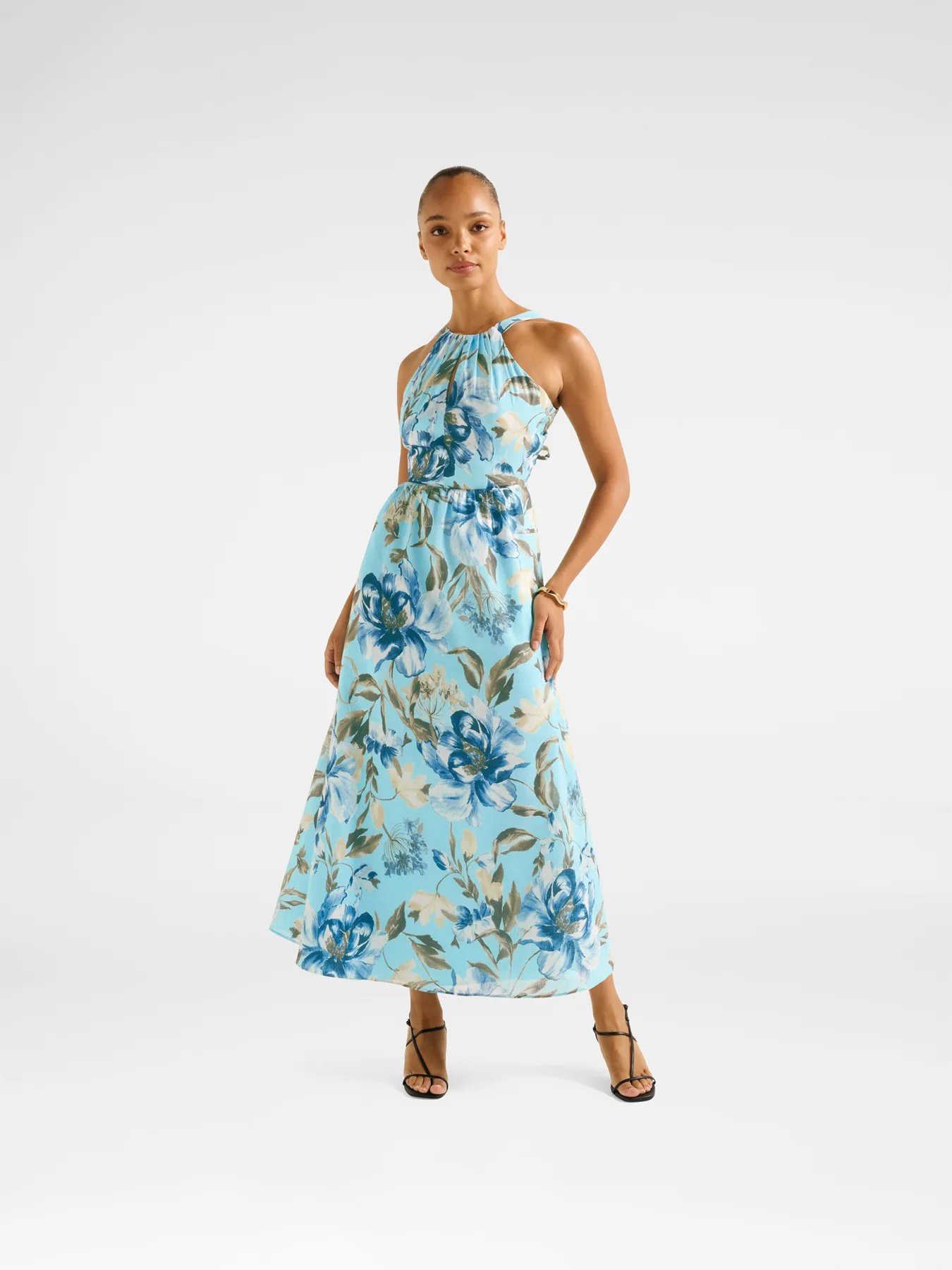 Dakota Printed Halter Neck Midi Dress - Image 4
