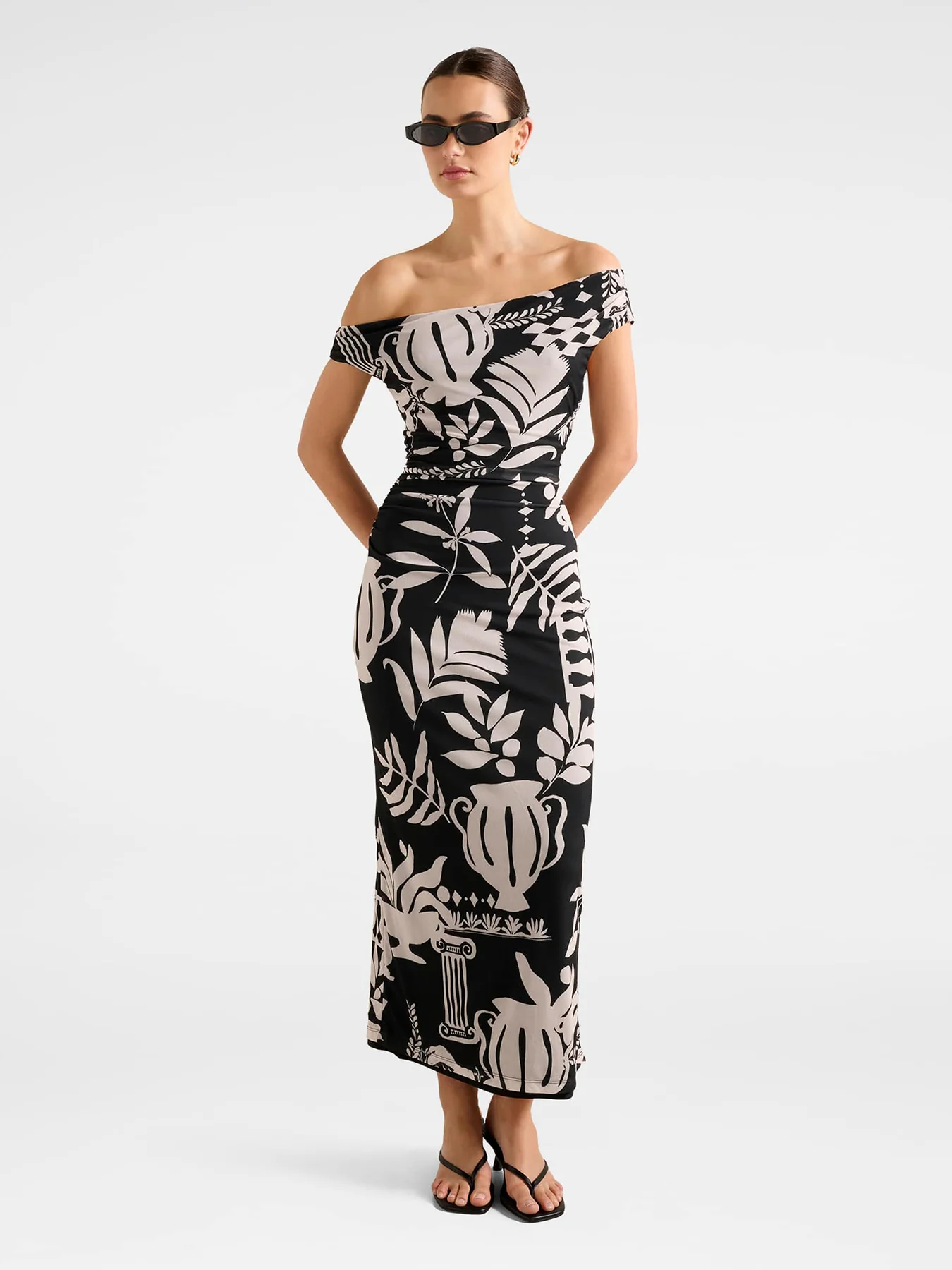 Gisella Tipped Mesh Fit And Flare Midi Dress Multi - Image 2