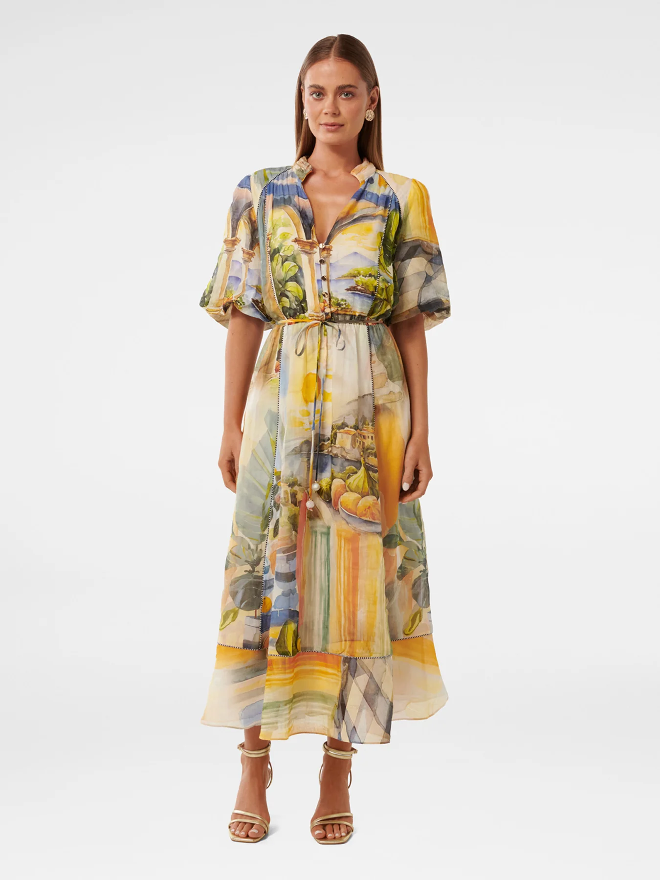 Viola Printed Midi Dress - Image 2