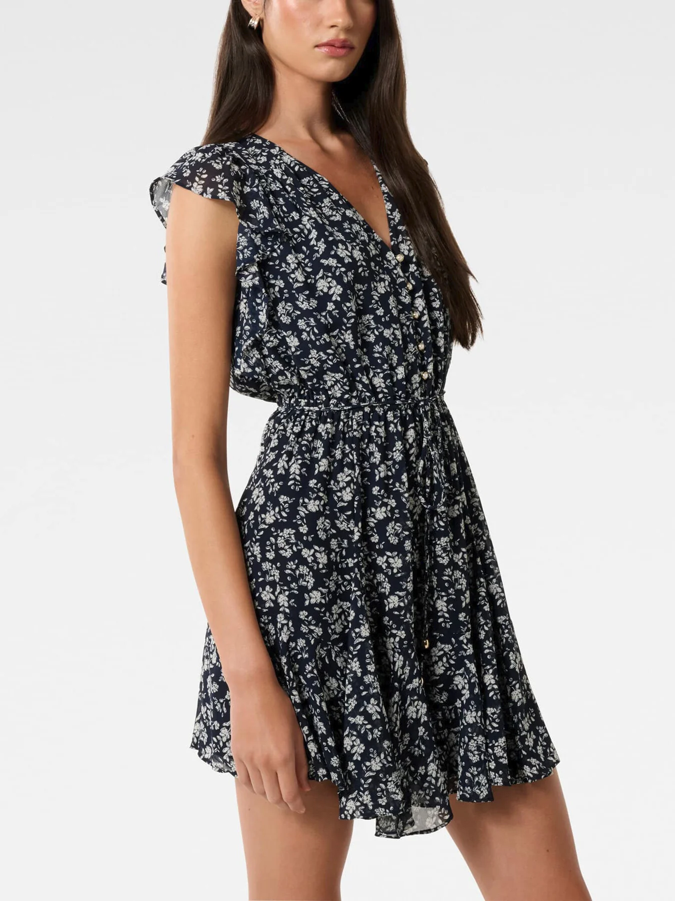 Maxine Flutter Sleeves Mini Dress - Image 6
