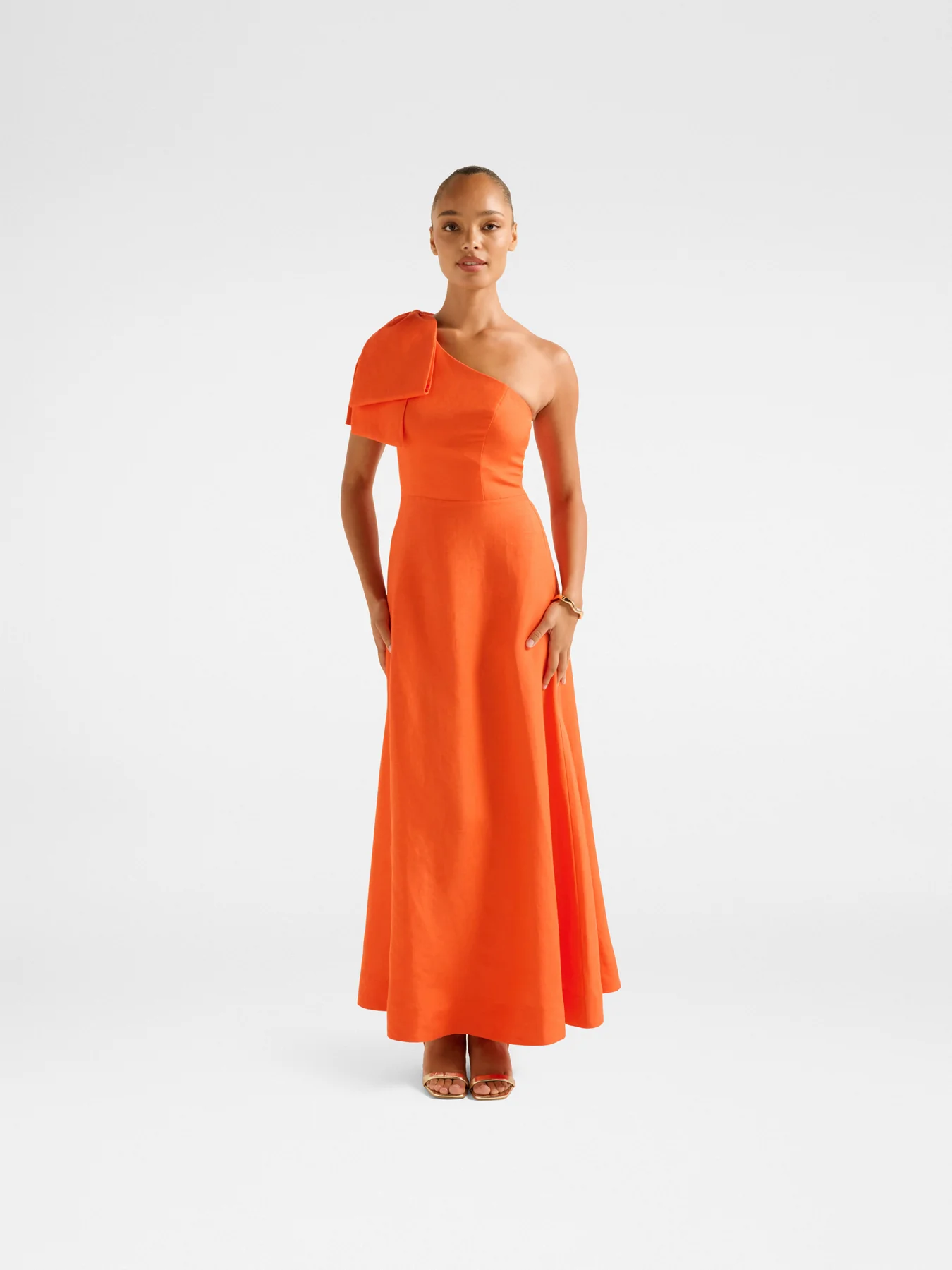 Danni Asymmetrical Bow Midi Dress - Image 2