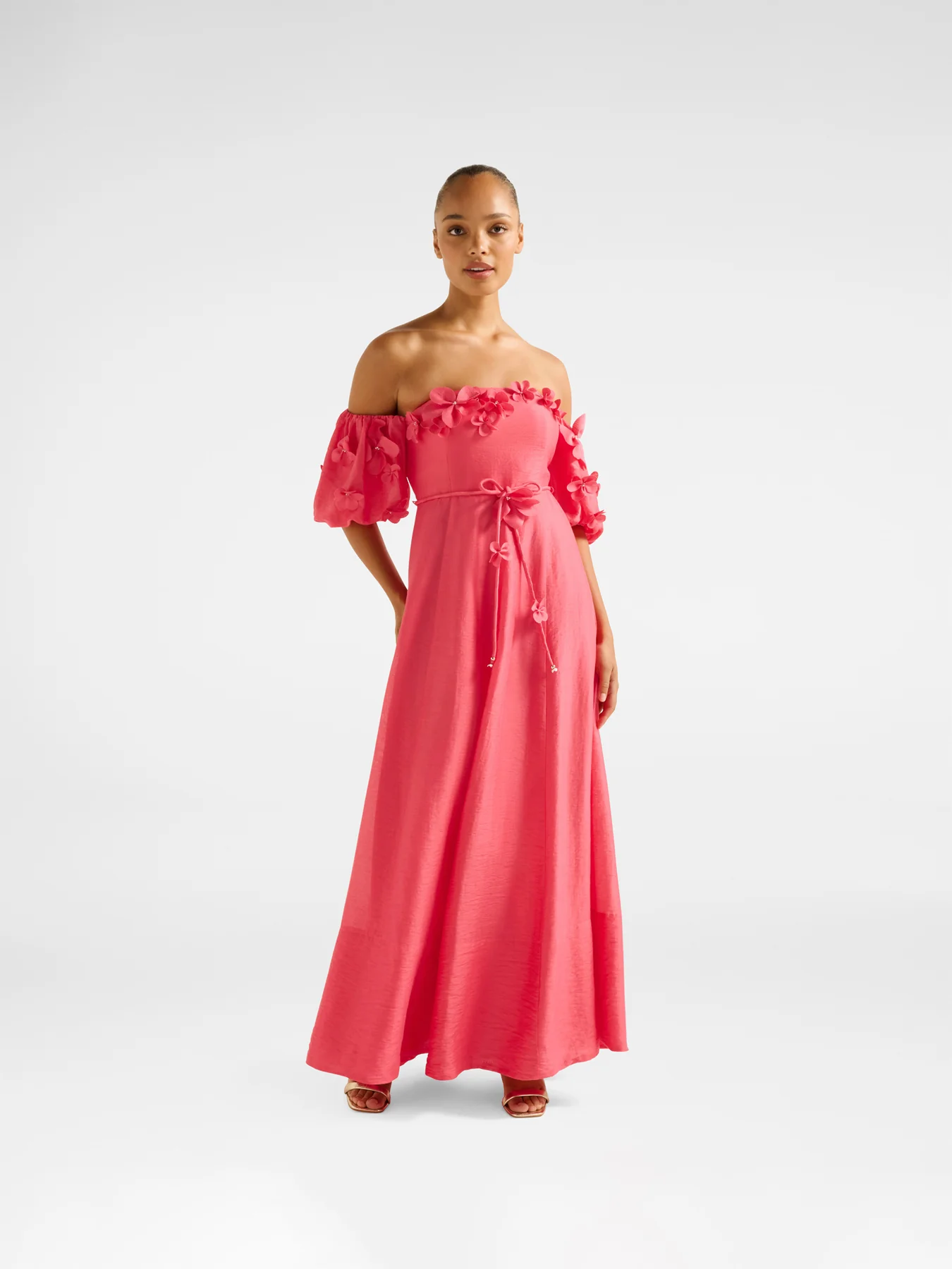 Cora Floral Applique Midi Dress - Image 2