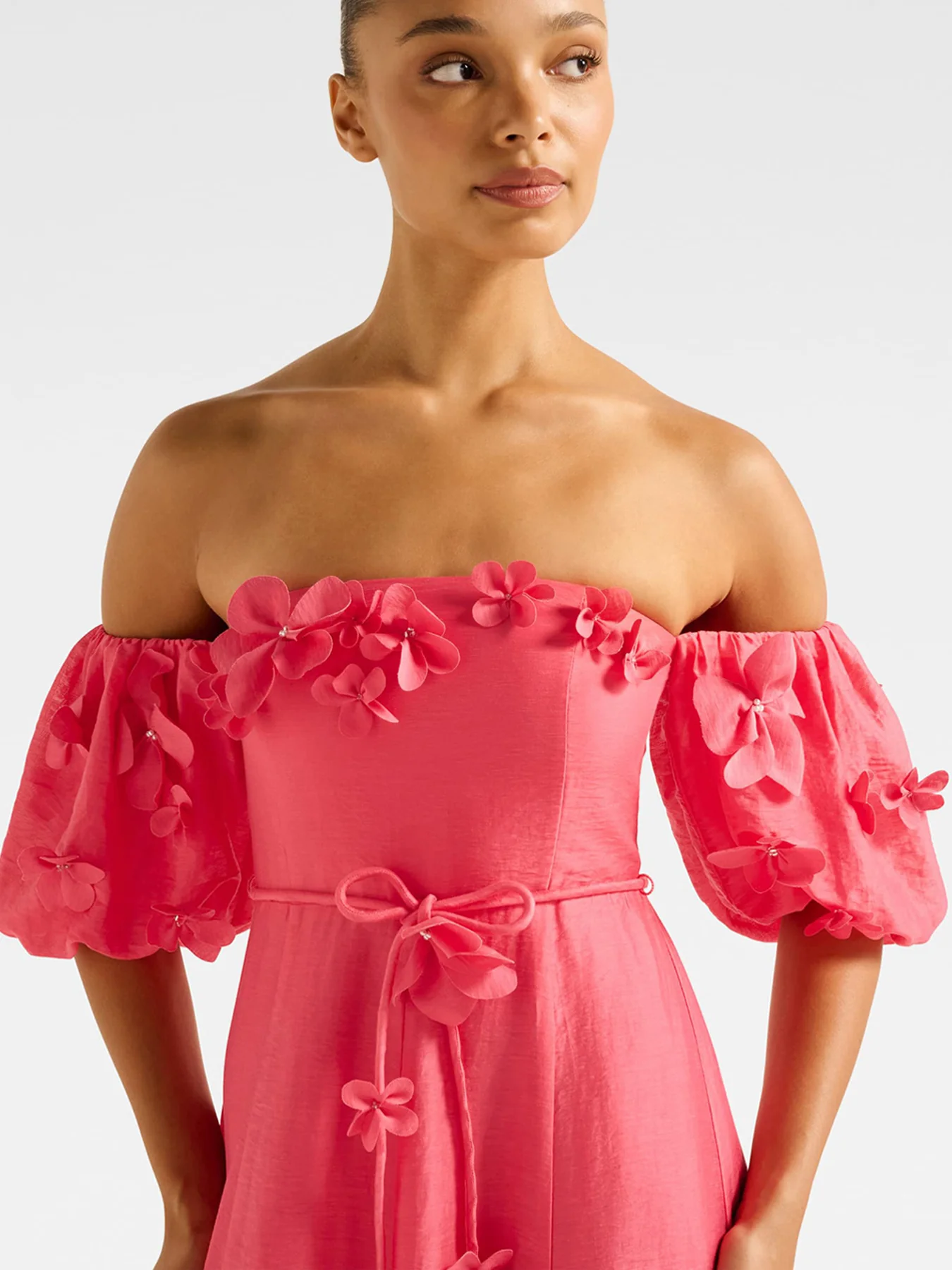 Cora Floral Applique Midi Dress - Image 4