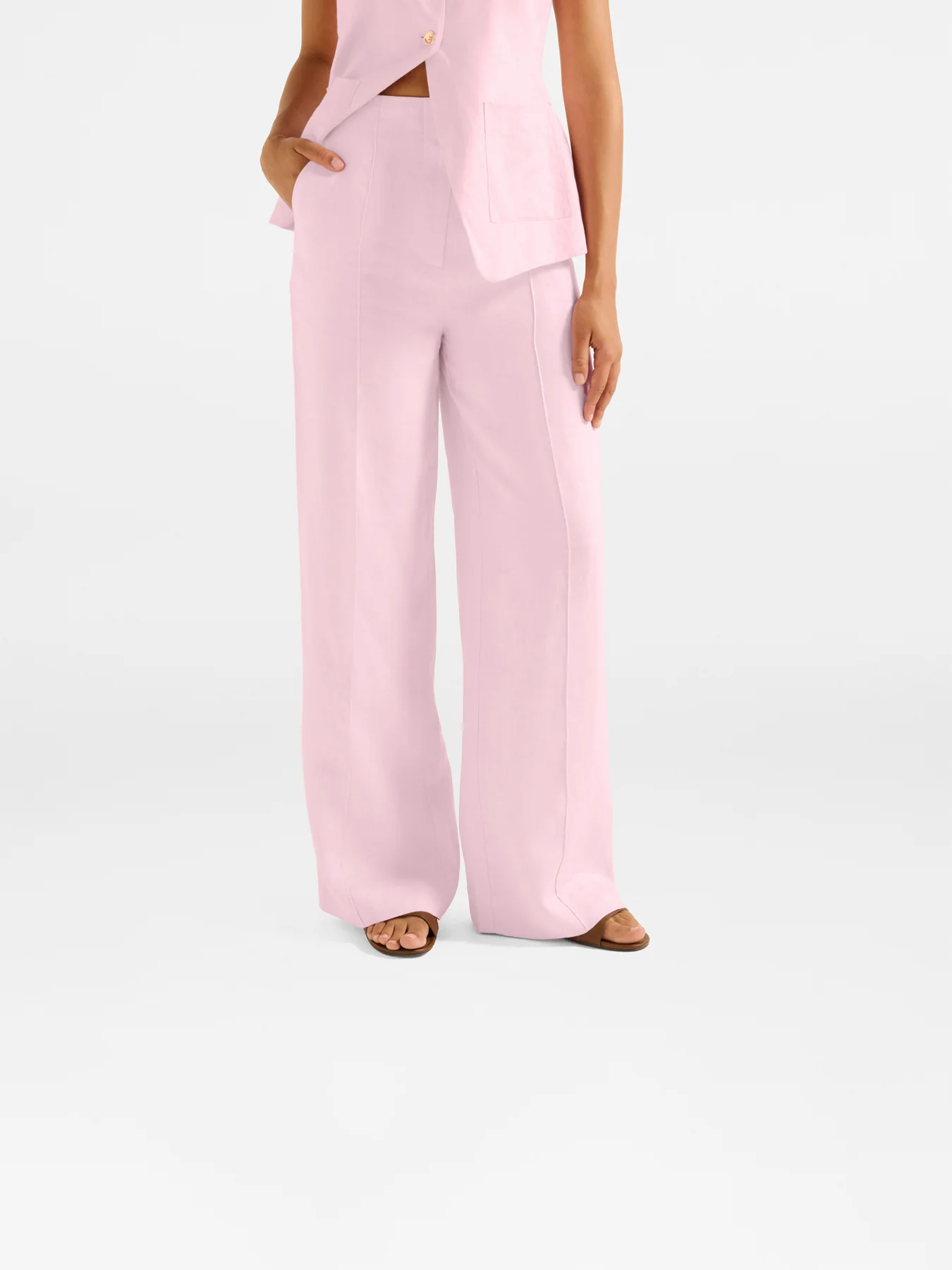 Cynthia Linen Wide Leg Pants - Image 4