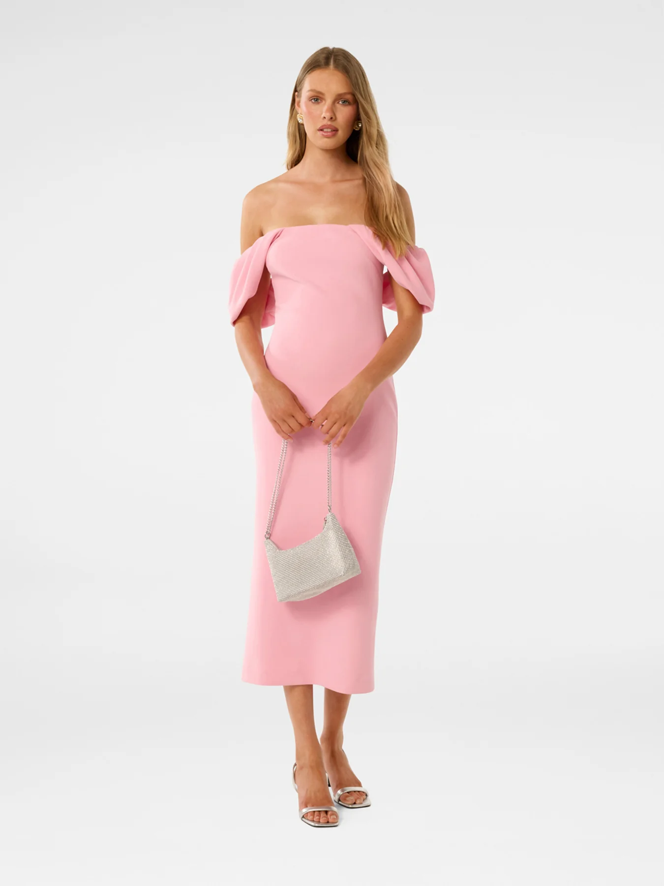 Jacinta Off Shoulder Bodycon Midi Dress - Image 4